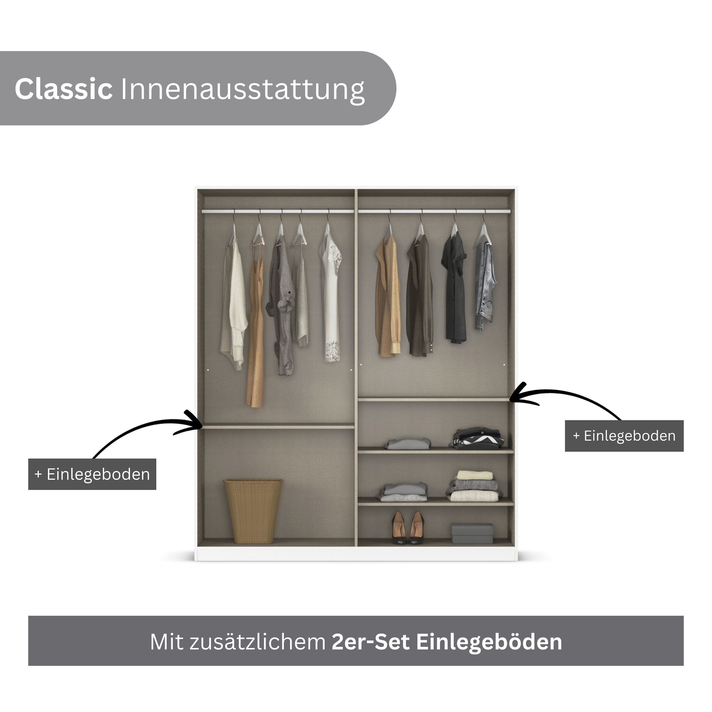 INOSIGN BY RAUCH Drehtürenschrank »Ferris Schrank Breite 2,10m BESTSELLER Schlafzimmerschrank«, Kleiderschrank mit Spiegel in den Ausführungen BASIC/CLASSIC/PREMIUM