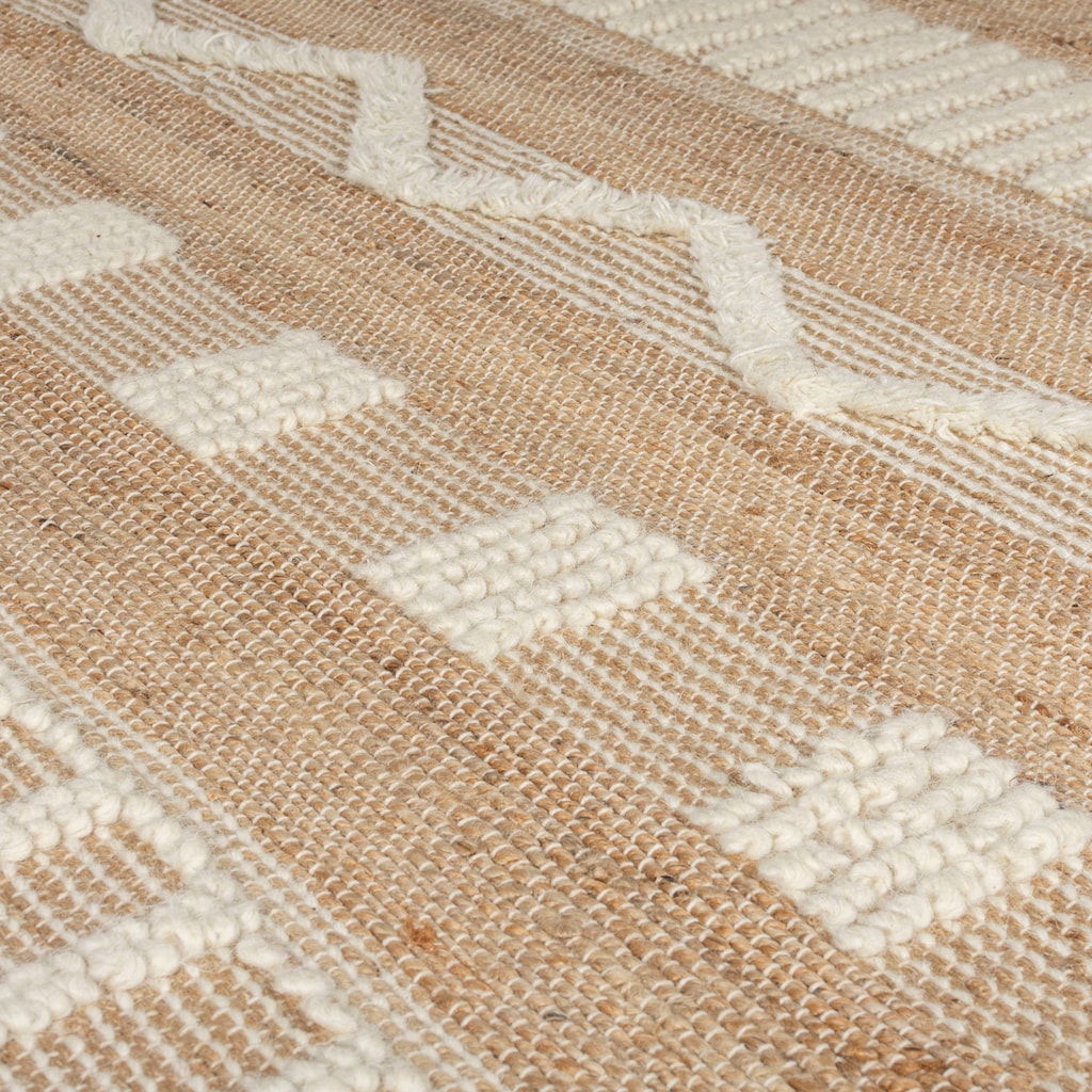 FLAIR RUGS Teppich »Medina«, rechteckig, Boho-Look, aus Naturfasern wie Wolle & Jute