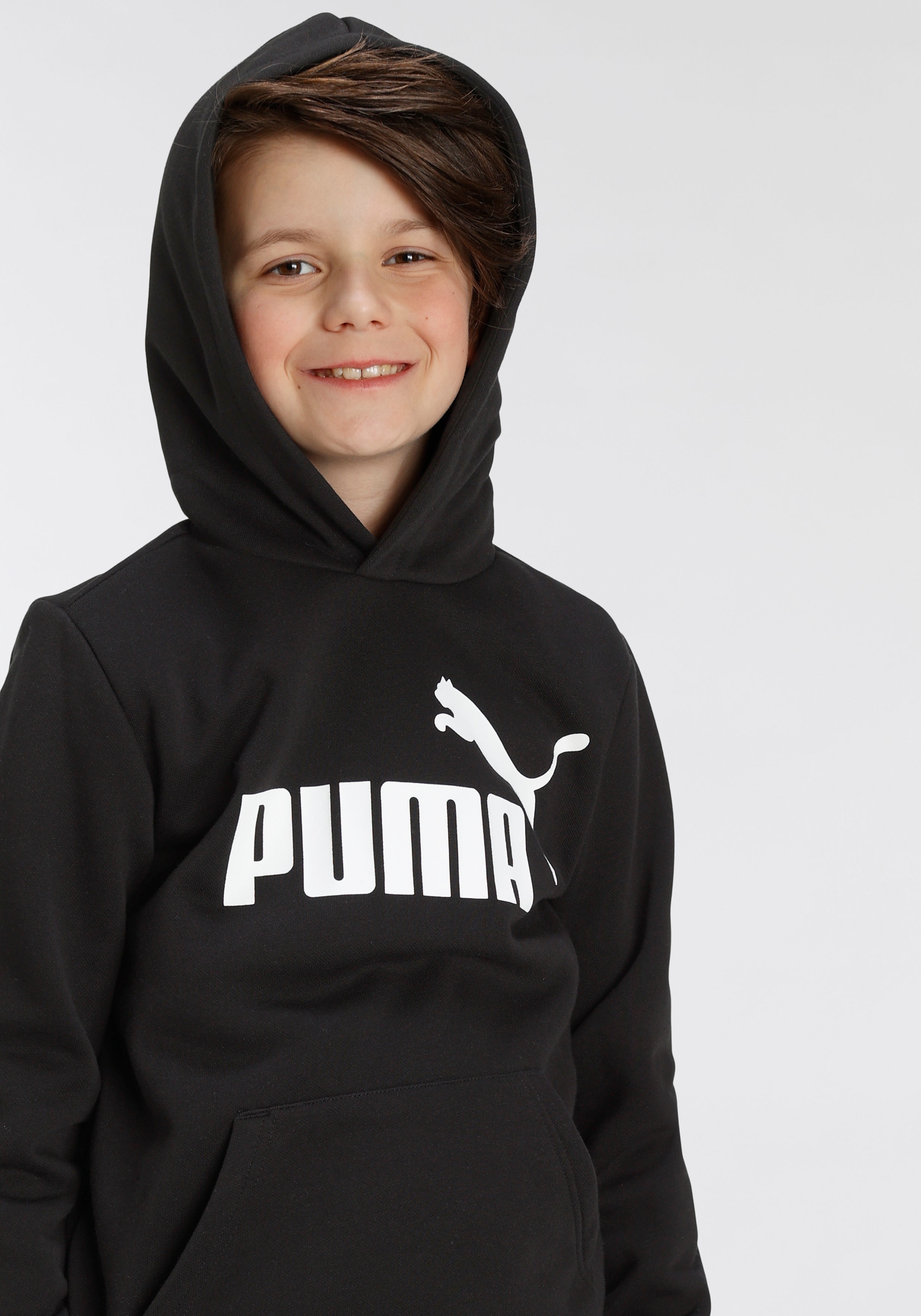 PUMA Kapuzensweatshirt "ESS BIG LOGO HOODIE FL B", mit Reißverschluss, mit Kängurutasche, reguläre Passform