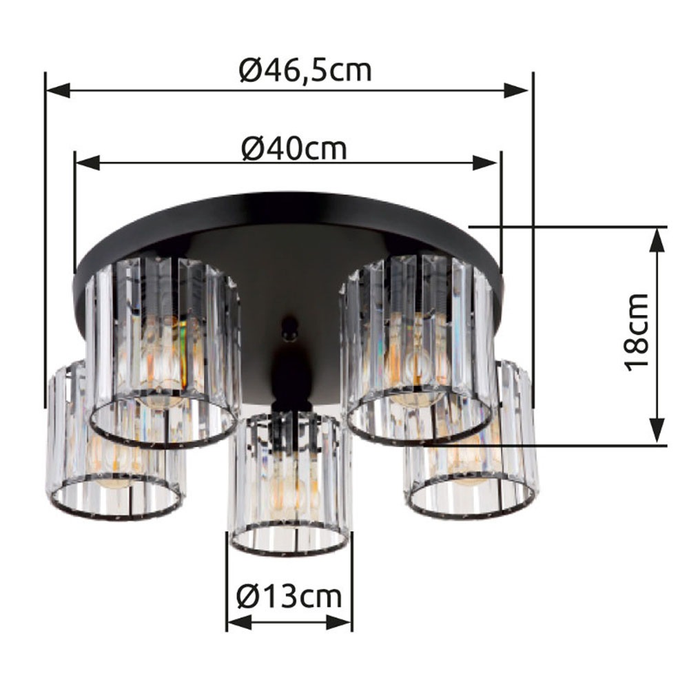 GLOBO LIGHTING Deckenleuchte »JORDANA«, Leuchtmittel E27 | ohne Leuchtmittel, Deckenlampe/Kristalle/Acryl/Wohnzimmer/Essbereich