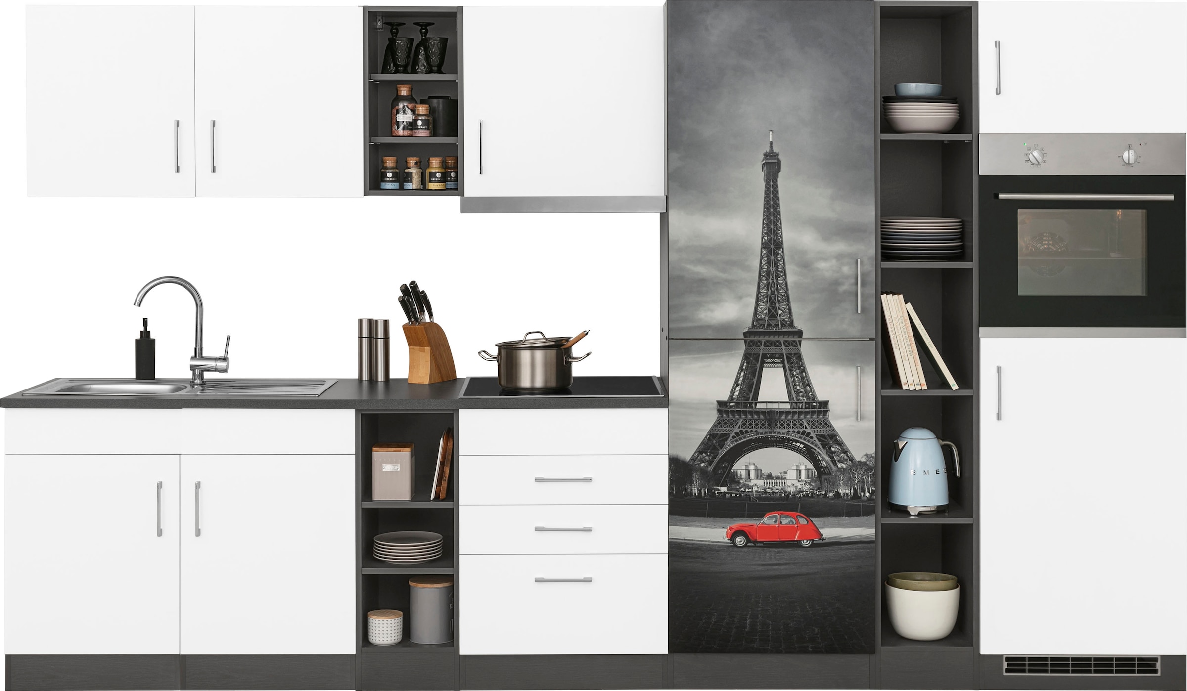HELD MÖBEL Küchenzeile "Paris", mit E-Geräten, Breite 340 cm, wahlweise mit günstig online kaufen