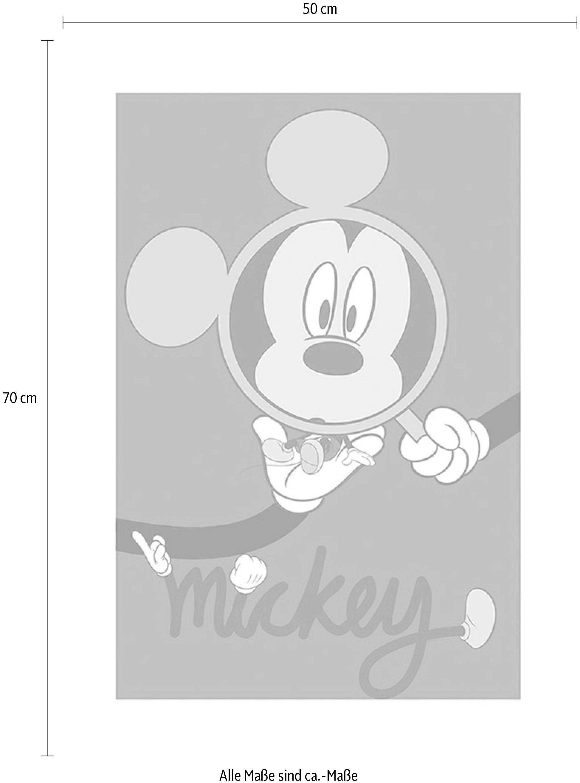 Komar Bild »Mickey Mouse Magnifying Glass«, Disney, (1 St.), Wandbild zur Dekoration im Kinderzimmer - ohne Rahmen