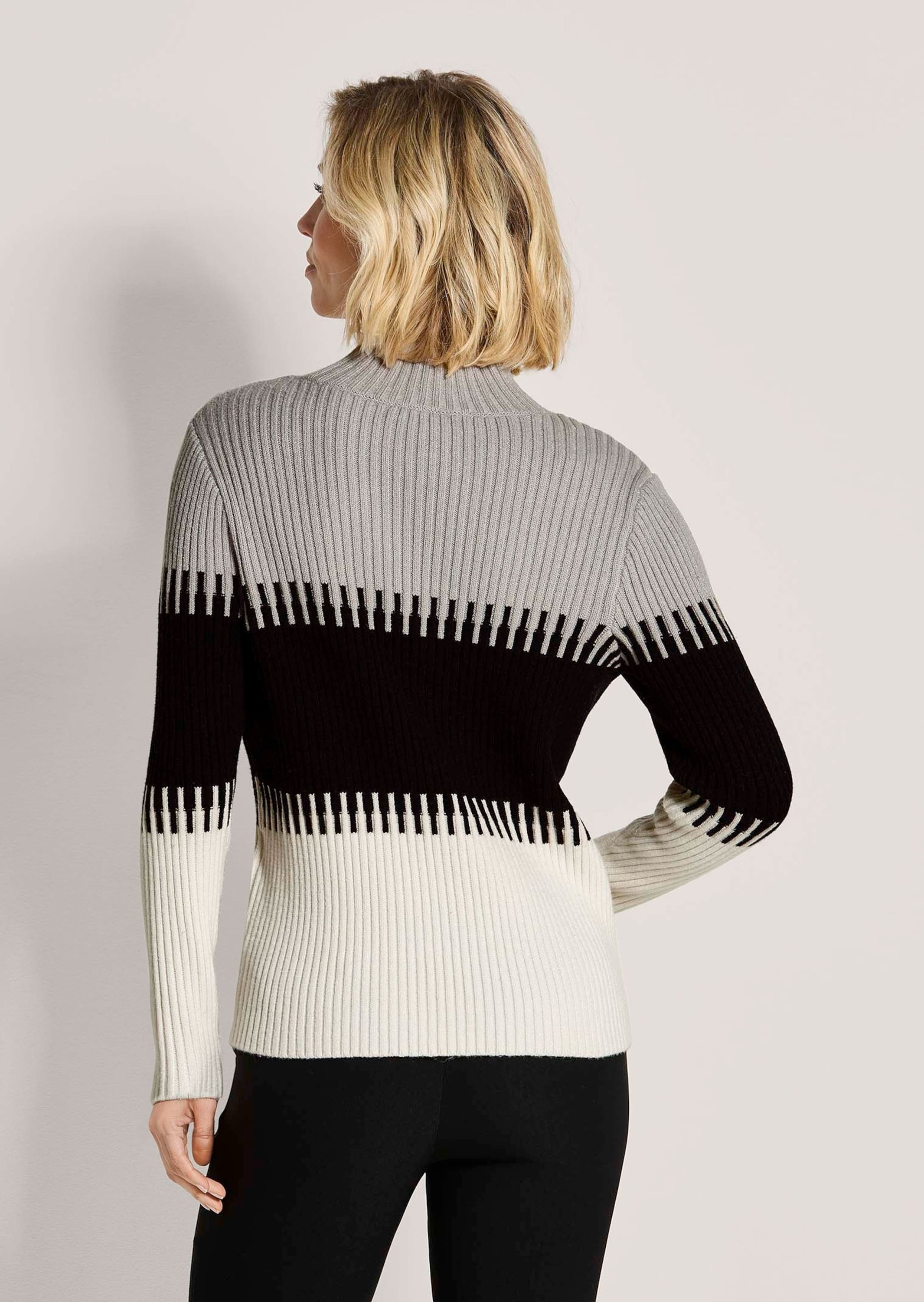 MADELEINE Longpullover »Pullover Rippstrick-Pullover mit Blockstreifen«