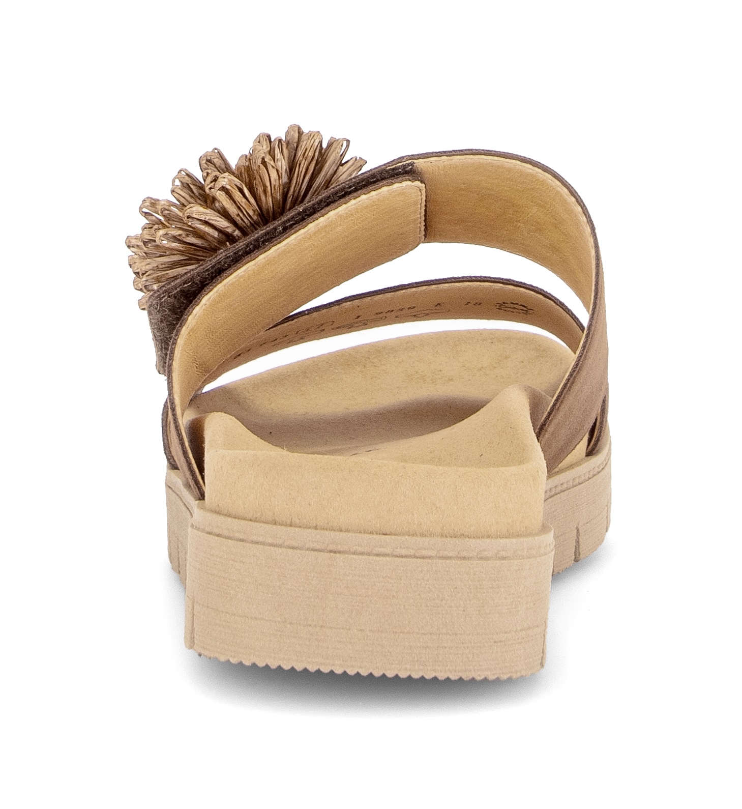 Gabor Pantolette  Plateau, Sommerschuh, Schlupfschuh mit Bast-Zierblüte