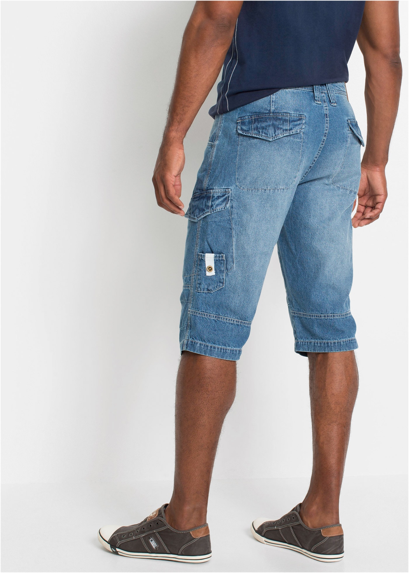 bonprix Bermudas  aus Baumwolle, Relaxed Fit, im Denim-Look