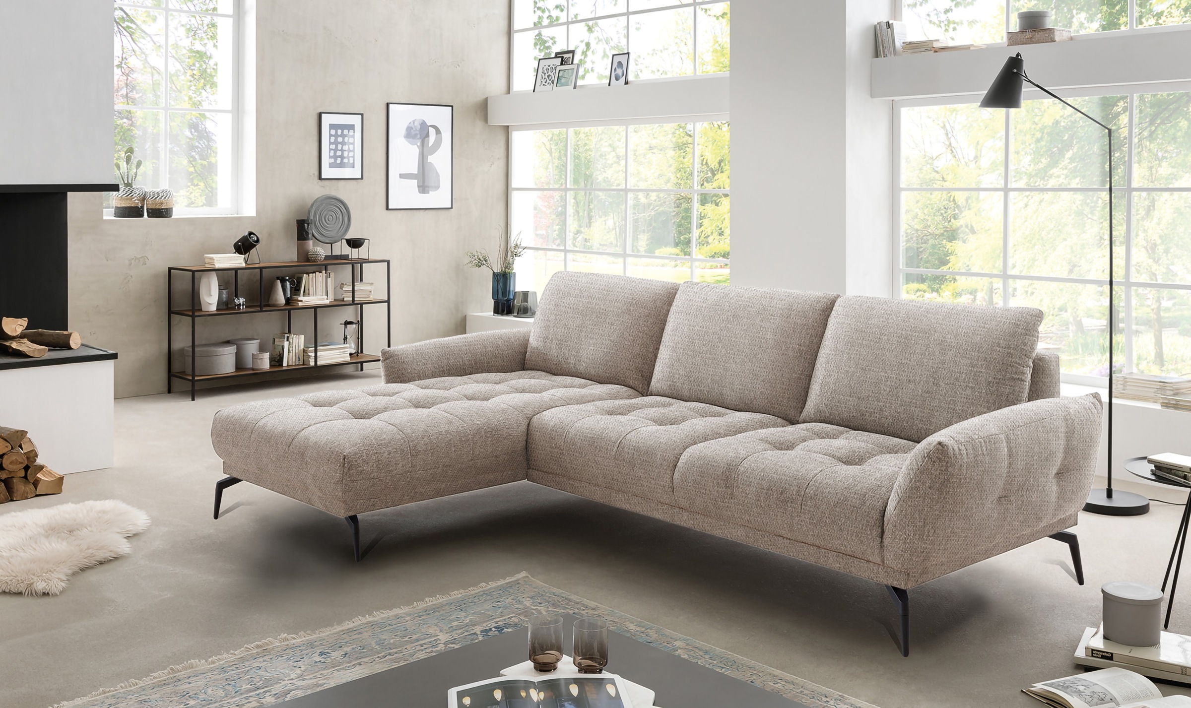 exxpo - sofa fashion Ecksofa "NICEA erstklassiger Sitzkomfort, L-Form, bode günstig online kaufen