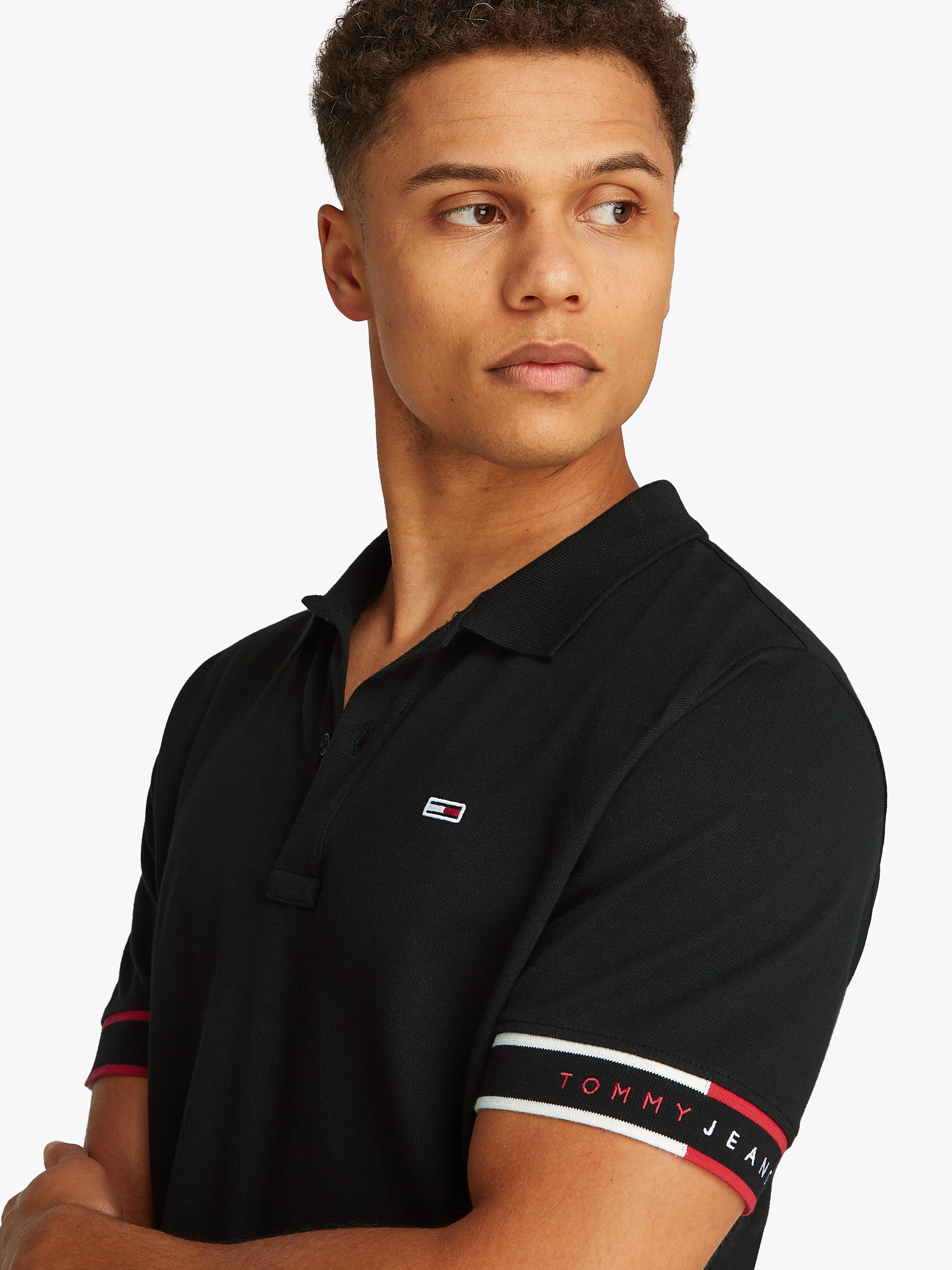 Tommy Jeans Plus Poloshirt "TJM SLIM FLAG CUFF POLO EXT", Große Größen günstig online kaufen