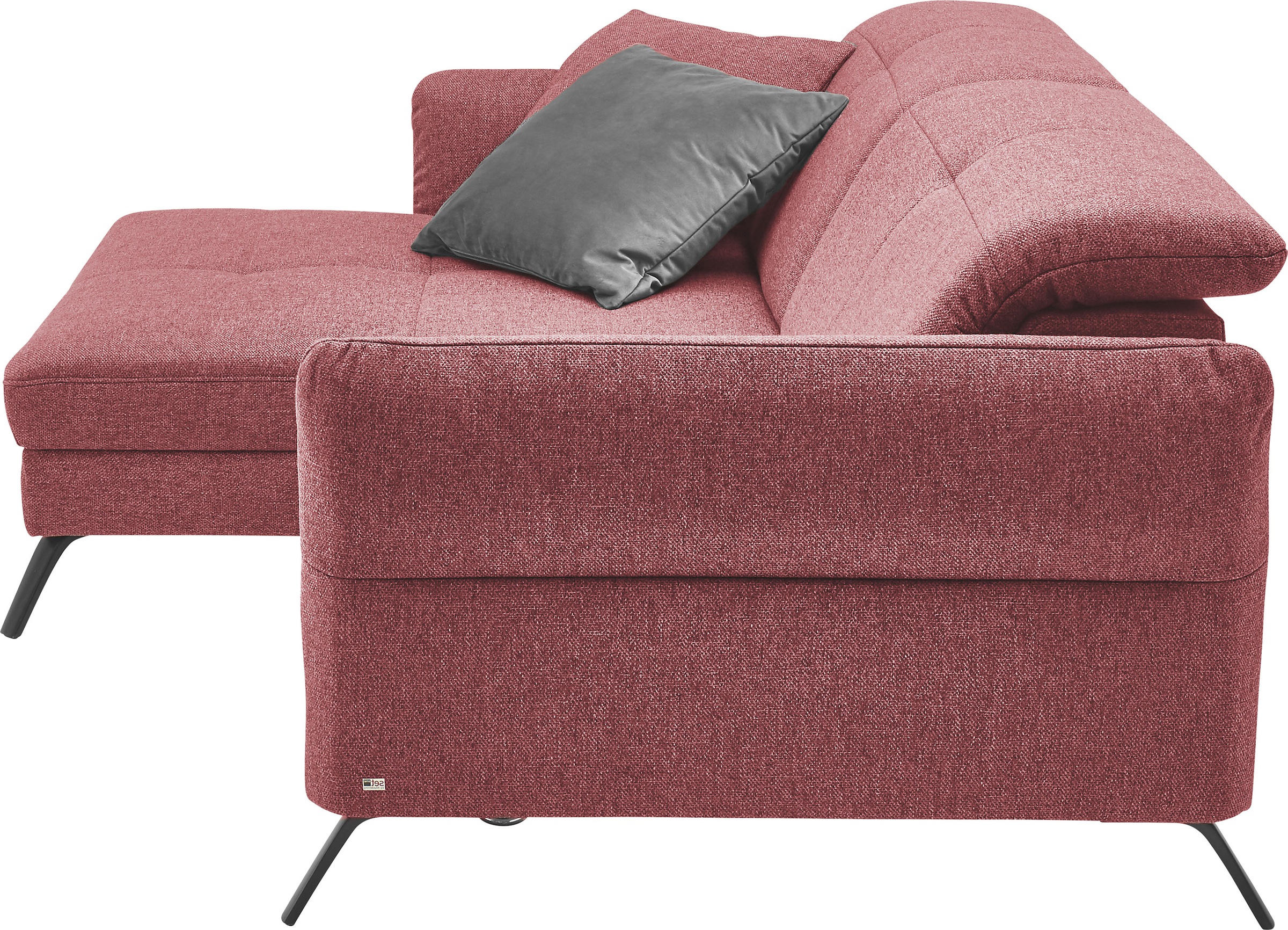 set one by Musterring Ecksofa »SO 4400 V«, wahlweise mit motorischer Bettfunktion & Kopfverstellung, Fuß schwarz