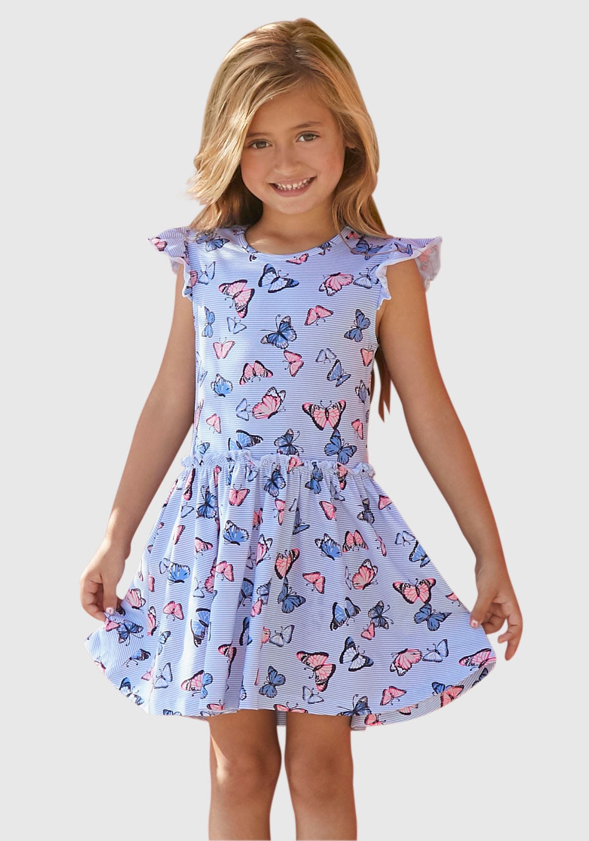 KIDSWORLD Jerseykleid »für kleine Mädchen«, mit niedlichem Schmetterlingsmuster