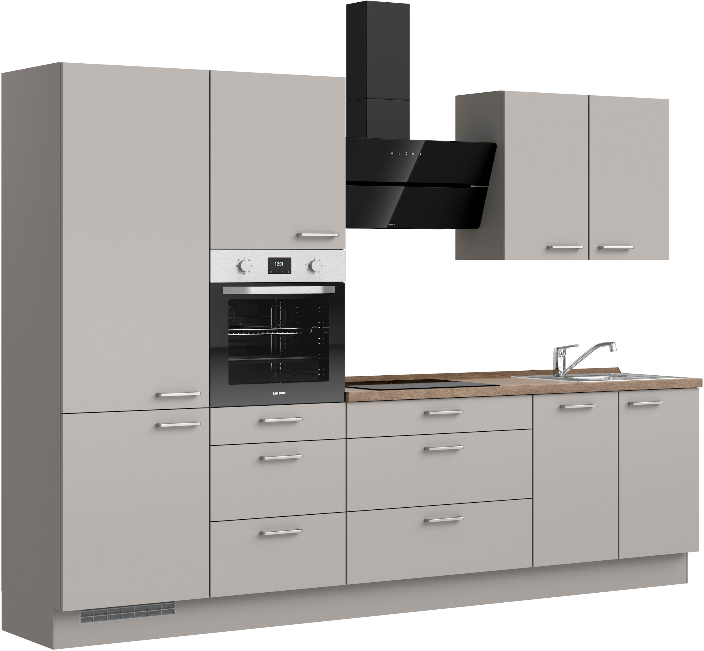 nobilia® Küchenzeile »"Touch II"«, vormontiert, Ausrichtung wählbar, Breite 300 cm, wahlw. mit E-Geräten