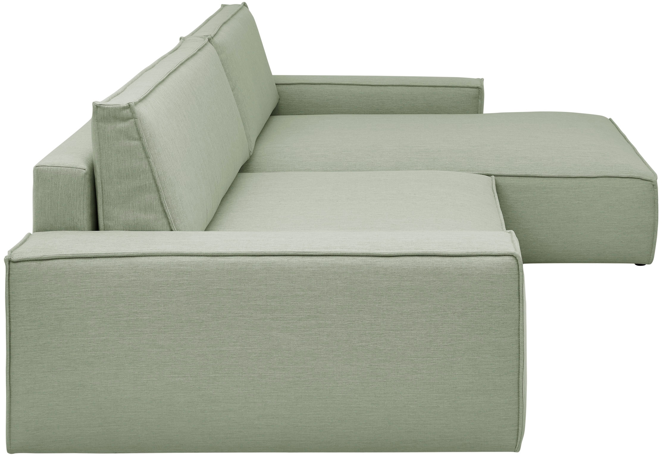 Home affaire Ecksofa »NEU: SHERWOODL XXL 284, Big-Sofa L-Form, tiefe Sitzfläche 95 cm, Cord,«, Leinenoptik, Recamiere rechts/links, auch als Schlafsofa stellbar