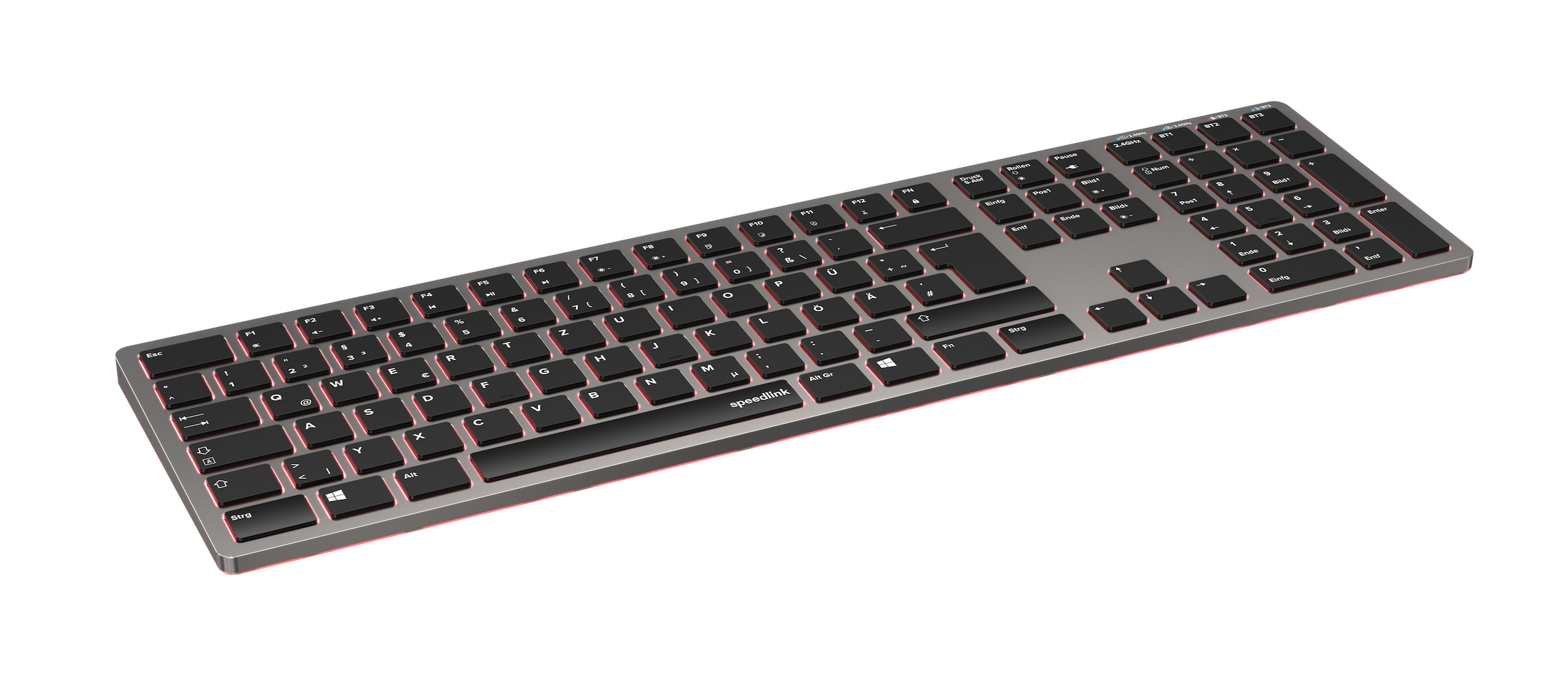 Wireless-Tastatur »LEVIA Illuminated Metal Office Scissor Keyboard«, Bluetooth