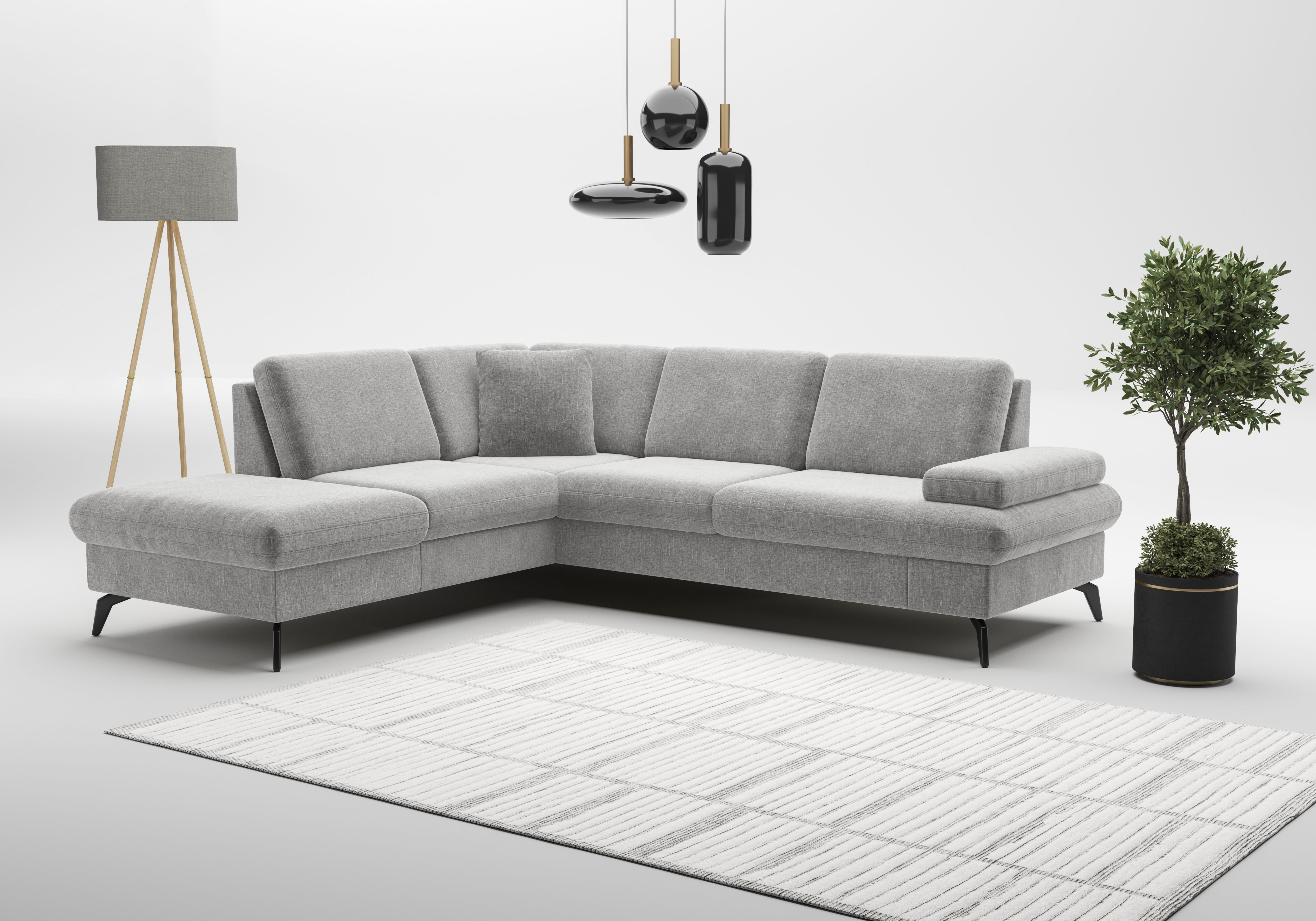sit&more Ecksofa "Morris Jubi L-Form, B: 238 cm" mit Armteilfunktion & 1 Zierkissen, optional Schlaffunktion