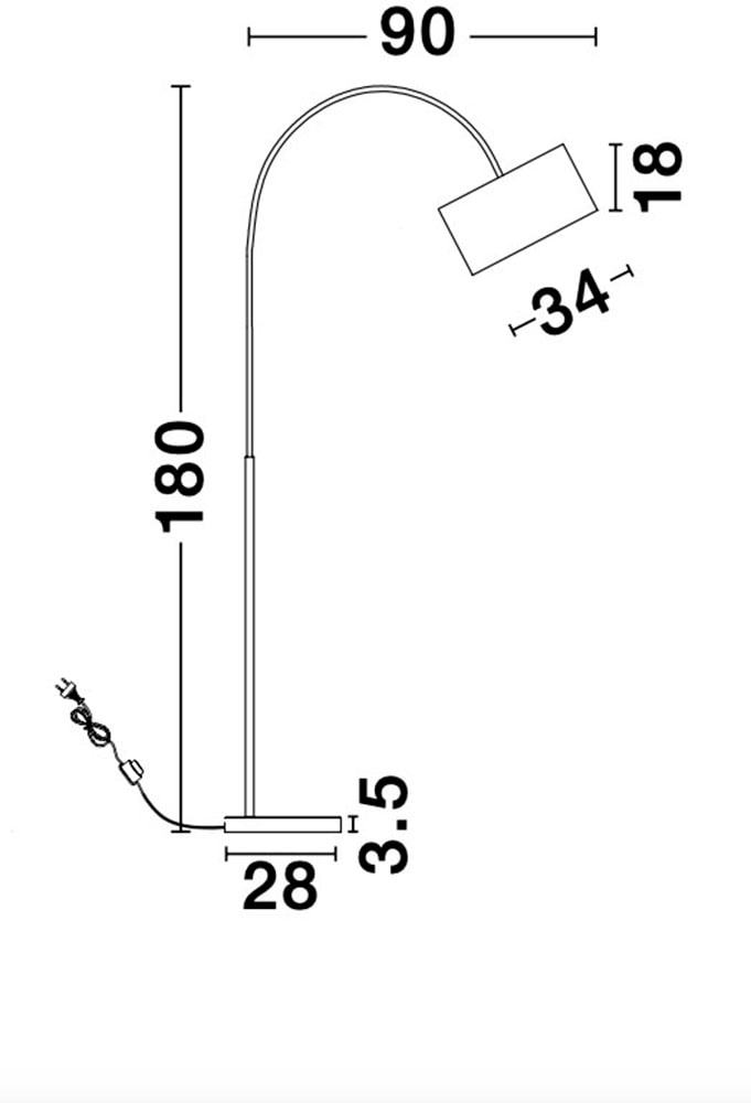 Nova Luce Bogenlampe »SAMA«, 1 flammig