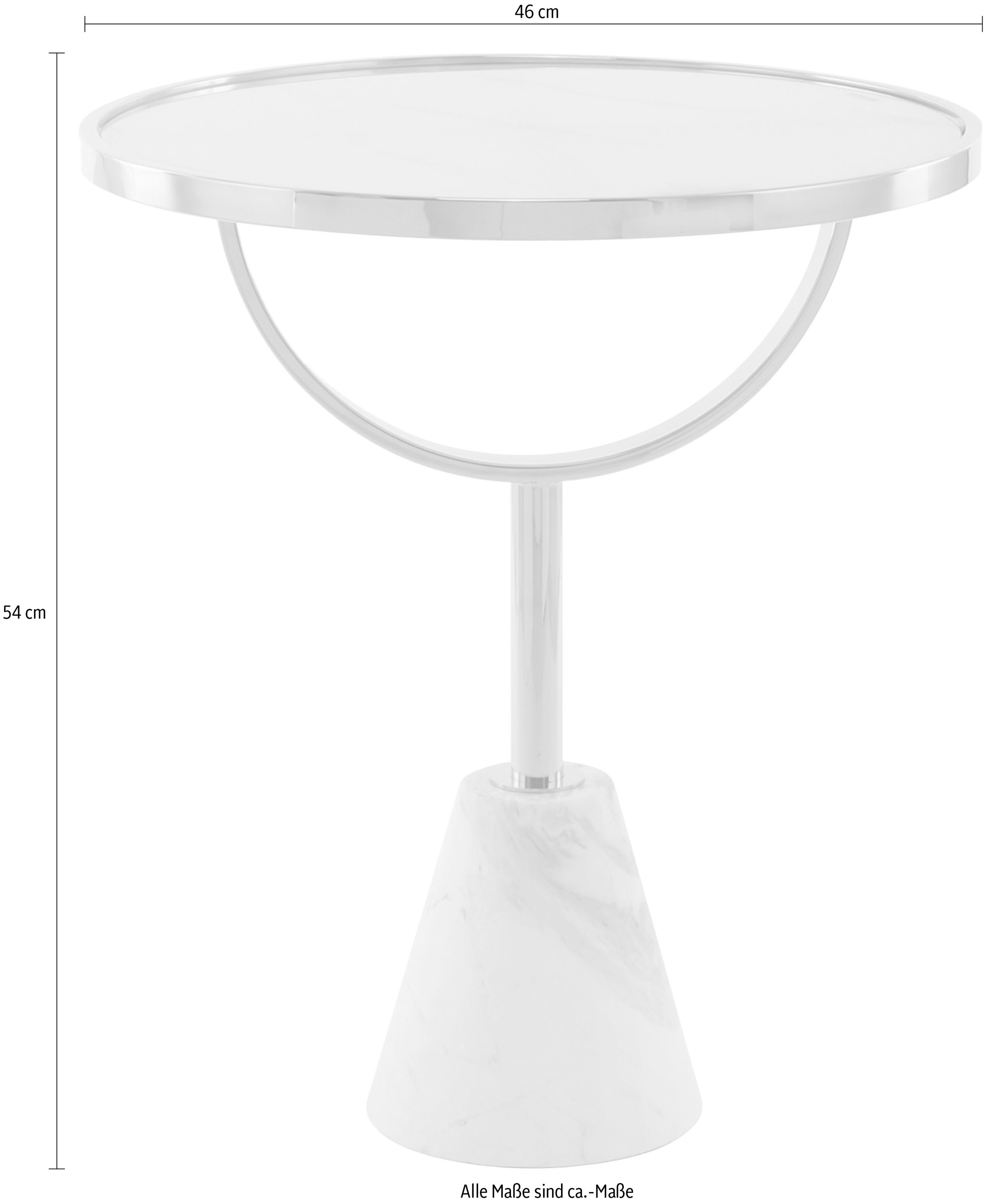 Kayoom Beistelltisch »Rocio, Ausgefallenes Design,Stabiler Marmor-Sockel«, (1 St.), ausgefallenes Gestell, stabiler Marmorfuß, marmorierte Glasplatte