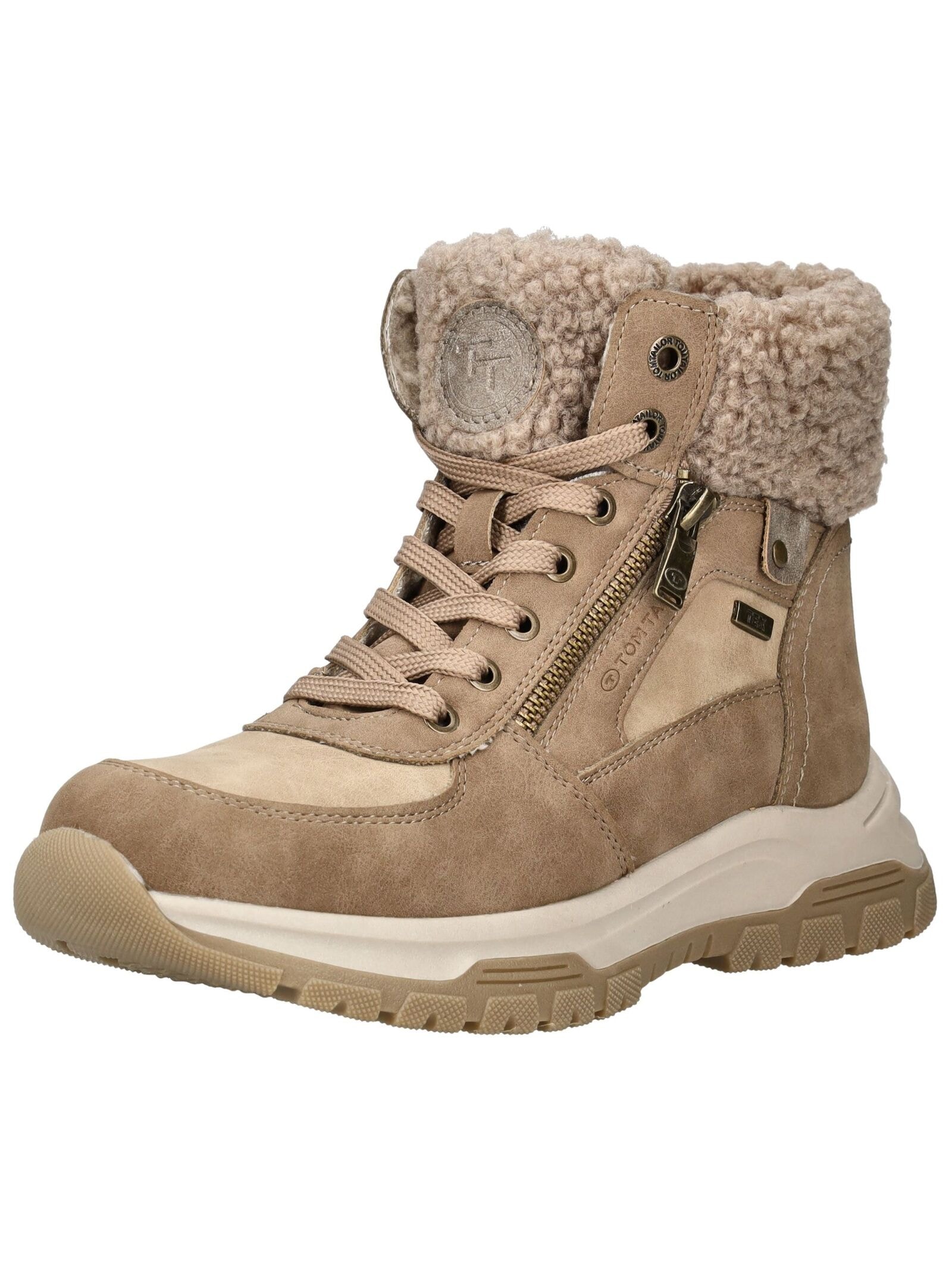 TOM TAILOR Schnürstiefelette "Tom Tailor Stiefelette Lederimitat/Textil" günstig online kaufen