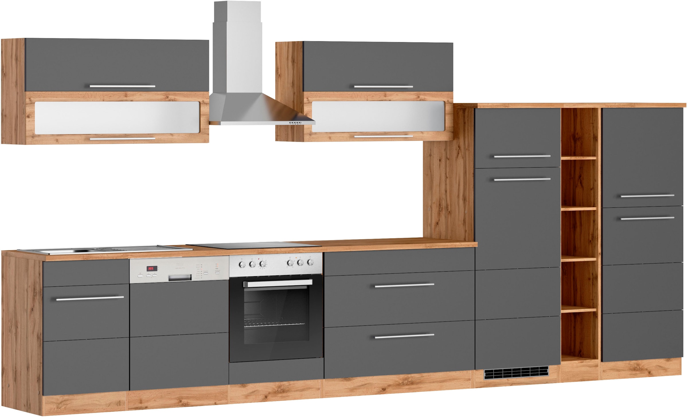 KOCHSTATION Küchenzeile "KS-Wien" Breite 420 cm, wahlweise mit E-Geräten günstig online kaufen