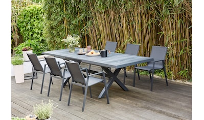 Garten-Essgruppe »Reno / Messina Set«, (Set, 7 tlg.), bestehend aus 6 Sesseln und 1...