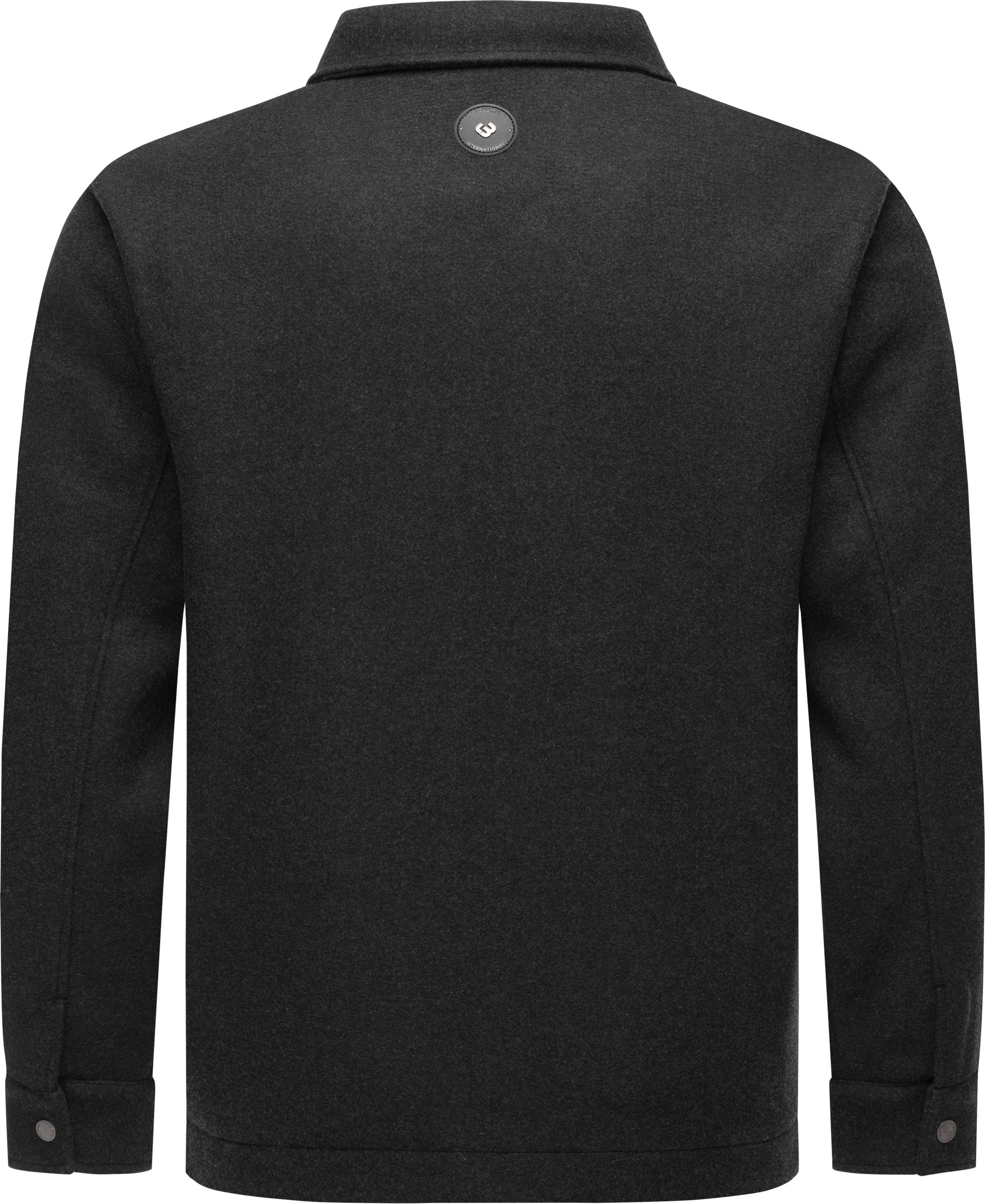 Ragwear Outdoorjacke »Azzte Felt«, ohne Kapuze, stylische Herren Hemdjacke in Woll-Optik