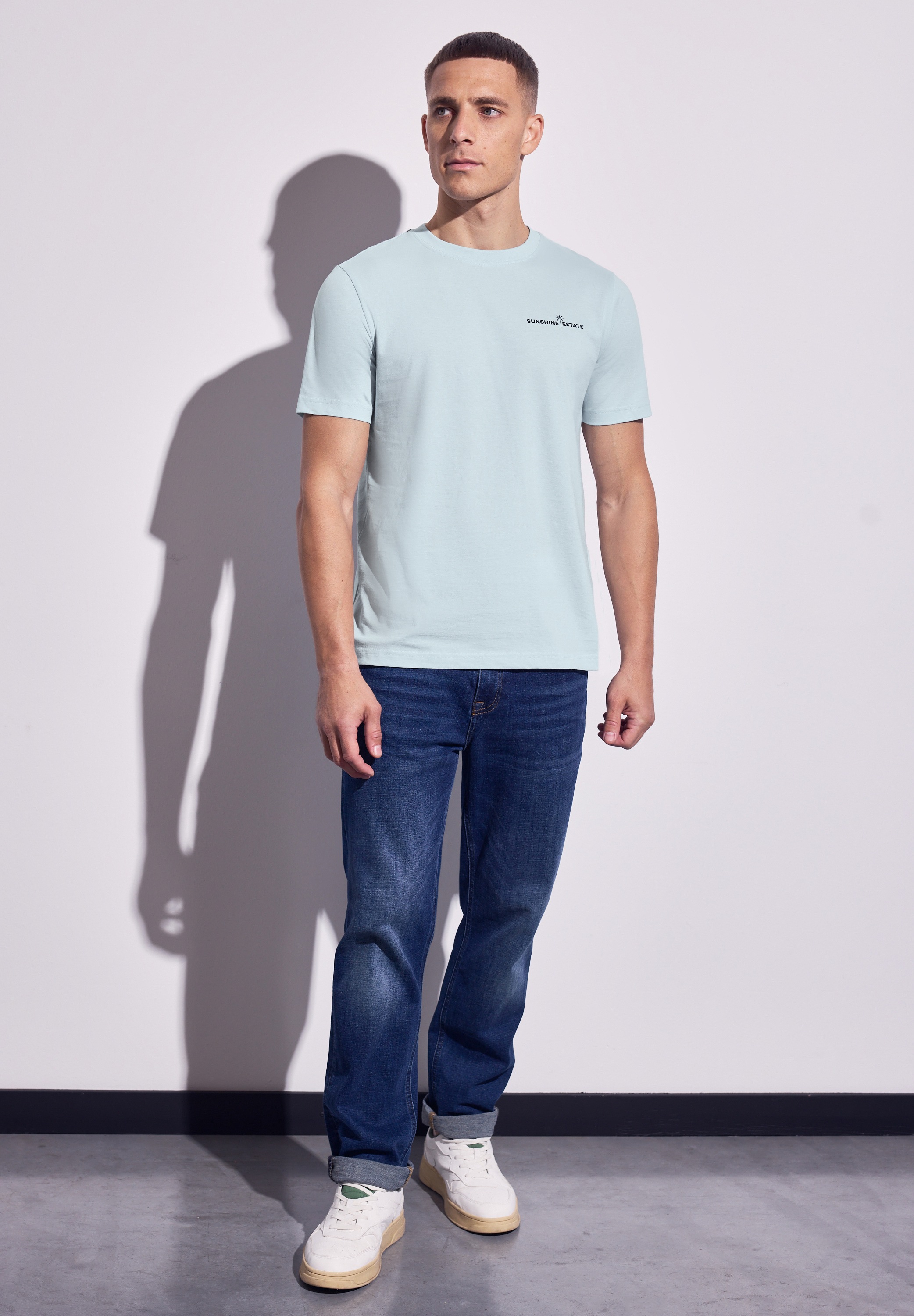 STREET ONE MEN T-Shirt, mit Rundhalsausschnitt