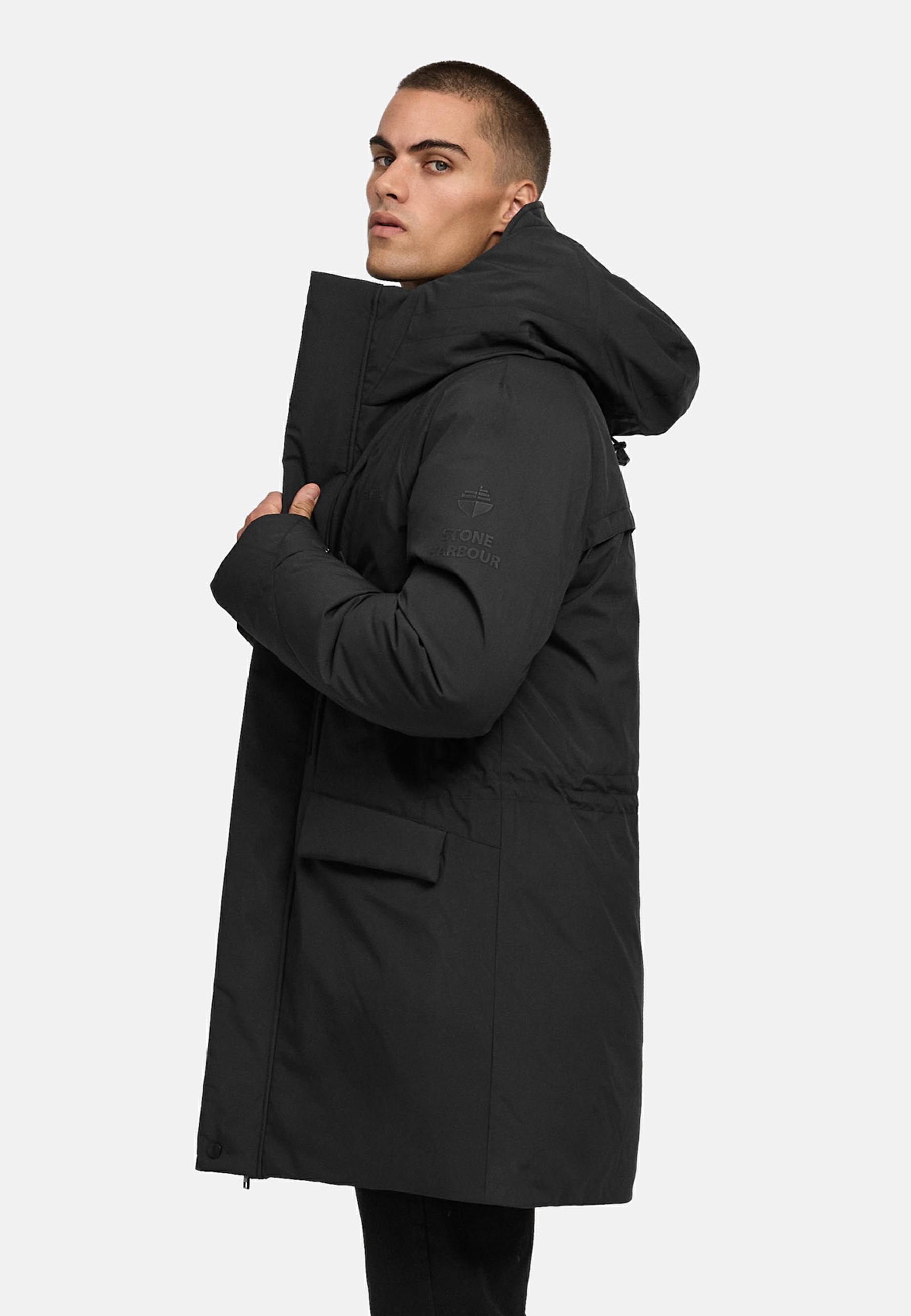 Stone Harbour Wintermantel »Emriis XX« Warmer Herren Mantel mit Magnet-Knöpfen