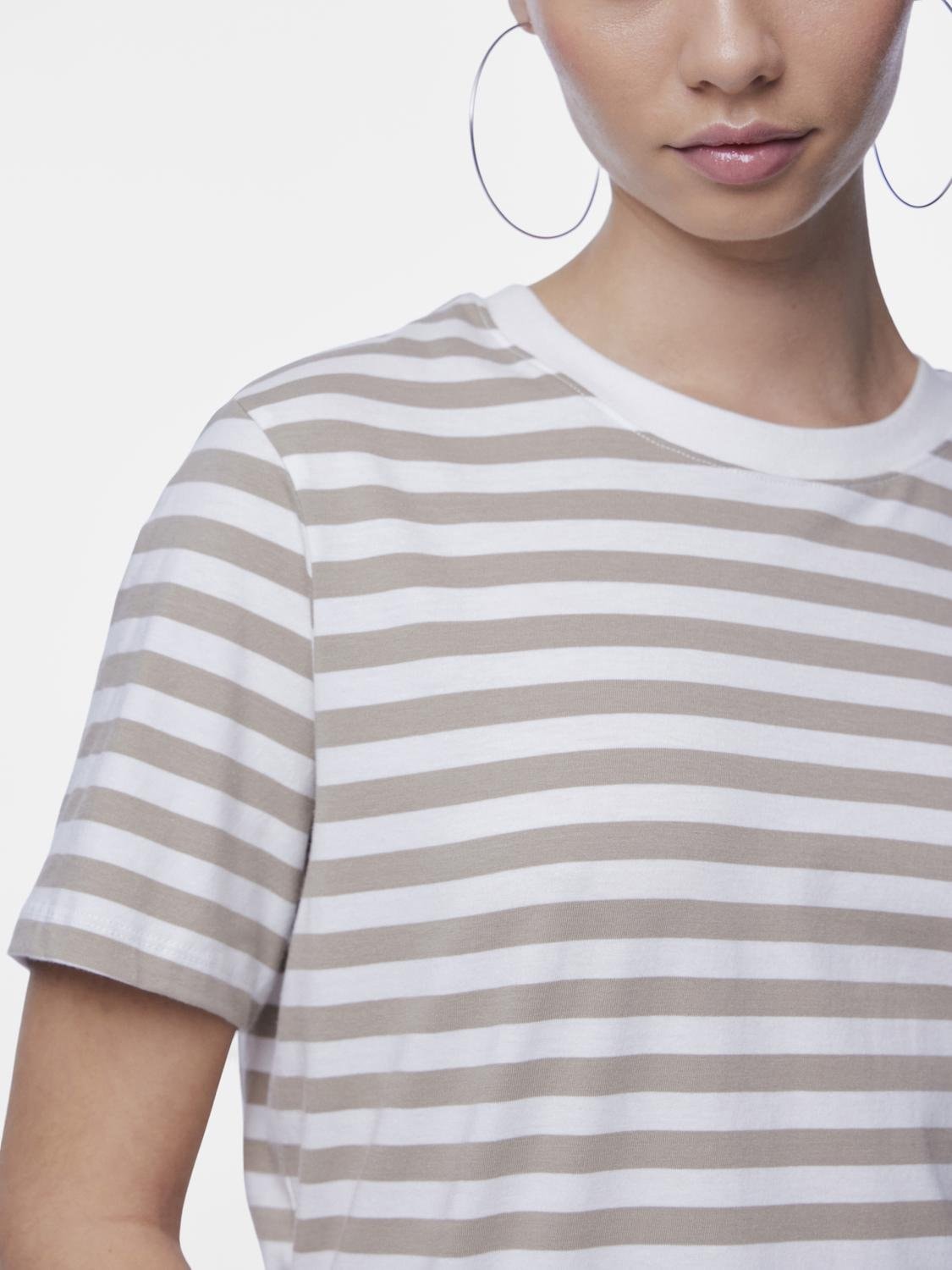 pieces Kurzarmshirt »PCRIA SS TEE STRIPES NOOS BC« Baumwolle, regular fit