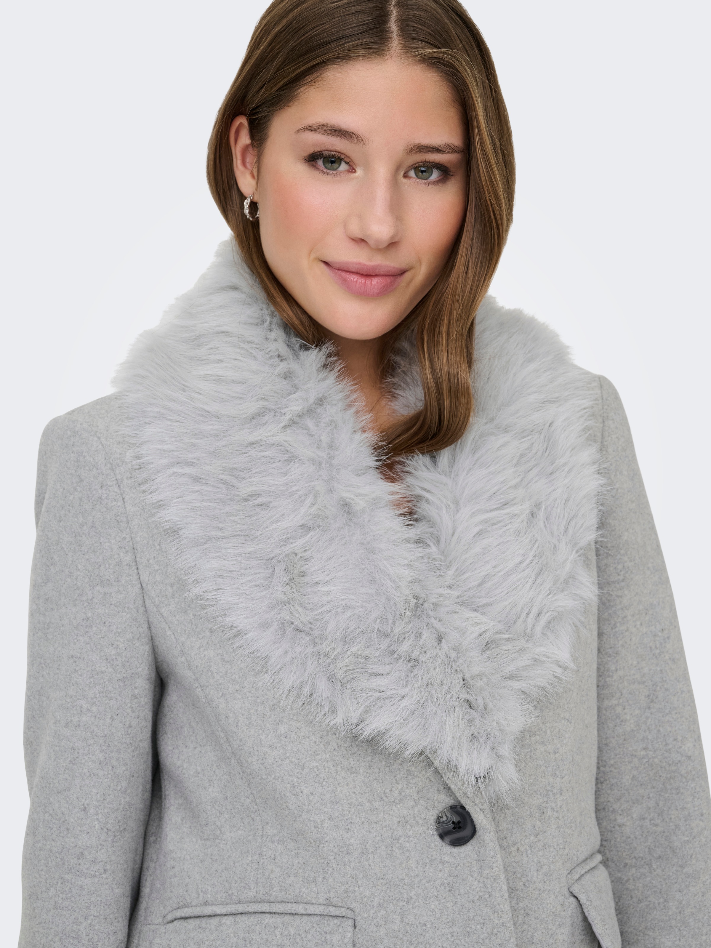 ONLY Langmantel "ONLANNIE LIFE FUR COLLAR COAT CC OTW" günstig online kaufen