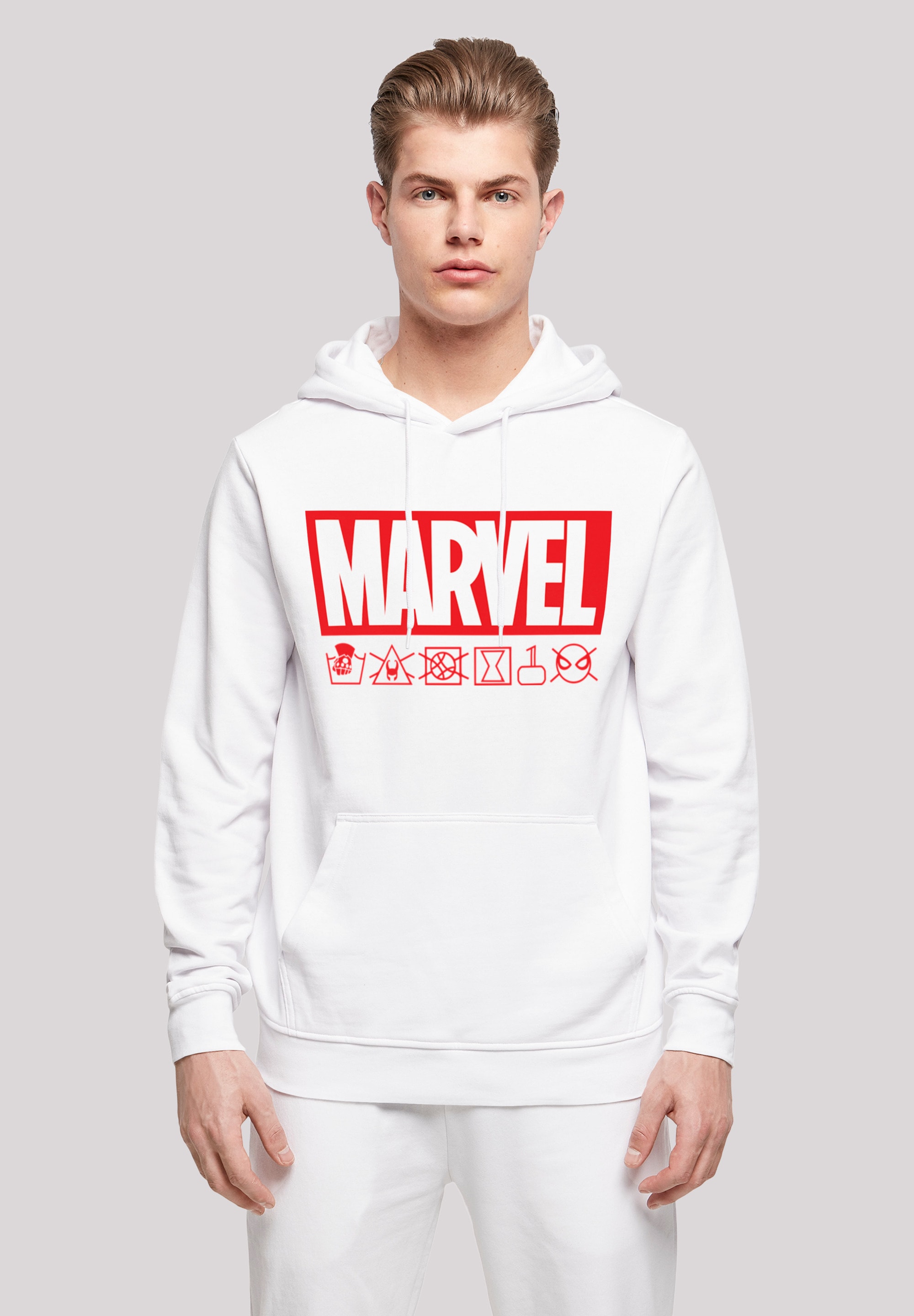 F4NT4STIC Kapuzenpullover "Marvel Logo washed Care Waschanleitung", Print