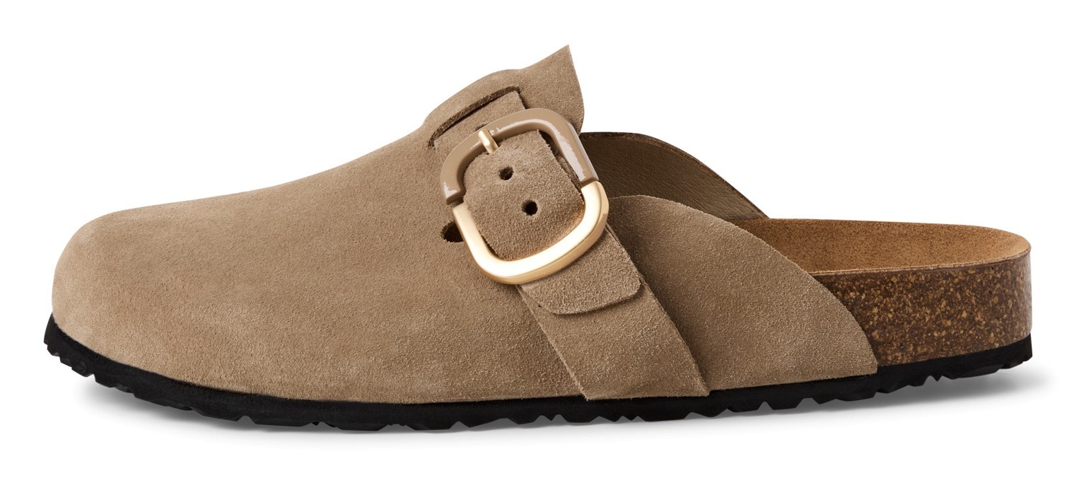 Tamaris Clog, Hausschuh, Schupfschuh, Bequemschuh mit verstellbarer Schnalle