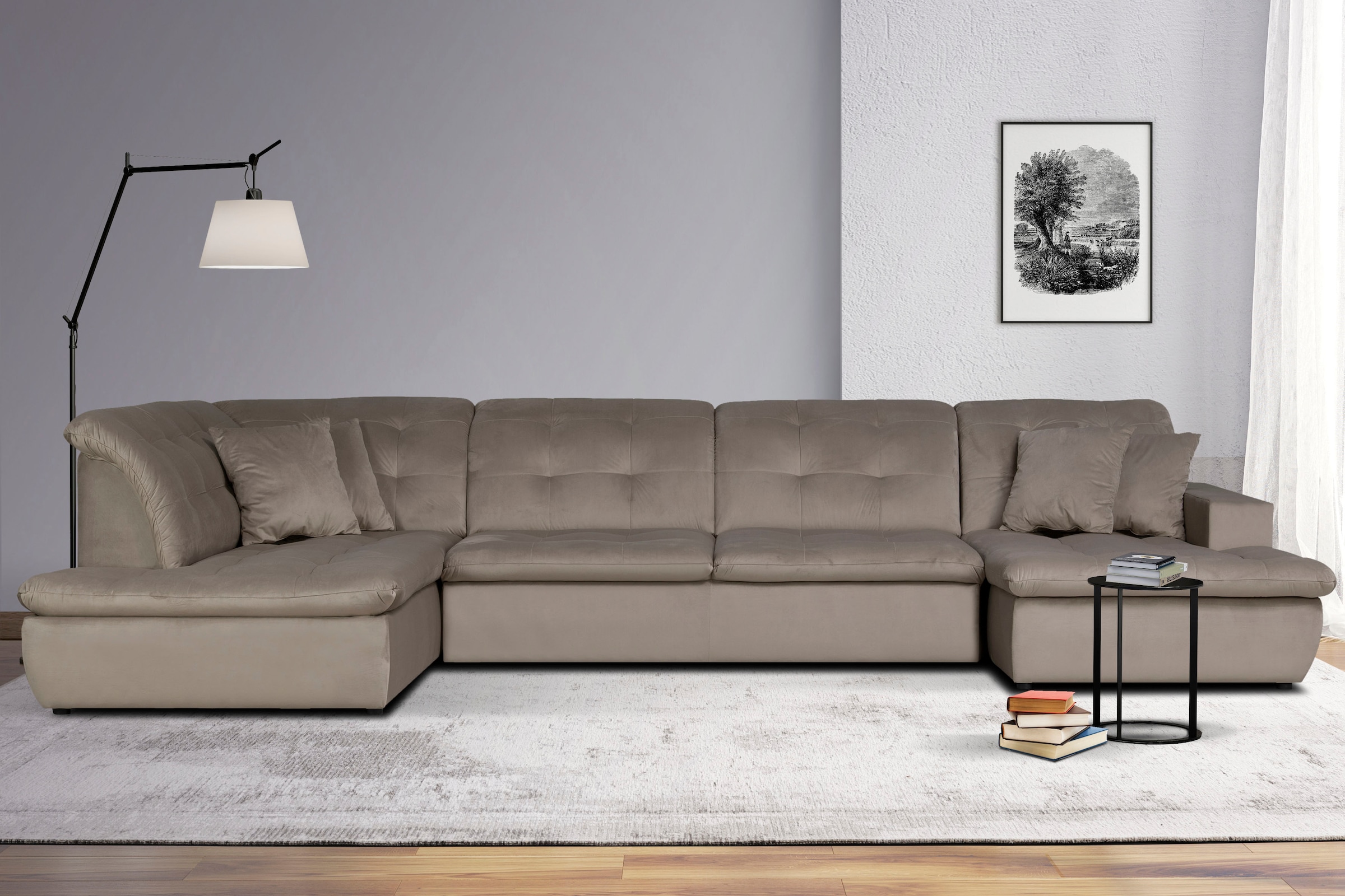 Home affaire Wohnlandschaft "BRISBANE NEU U-Form" mit feiner Steppung, Matt günstig online kaufen