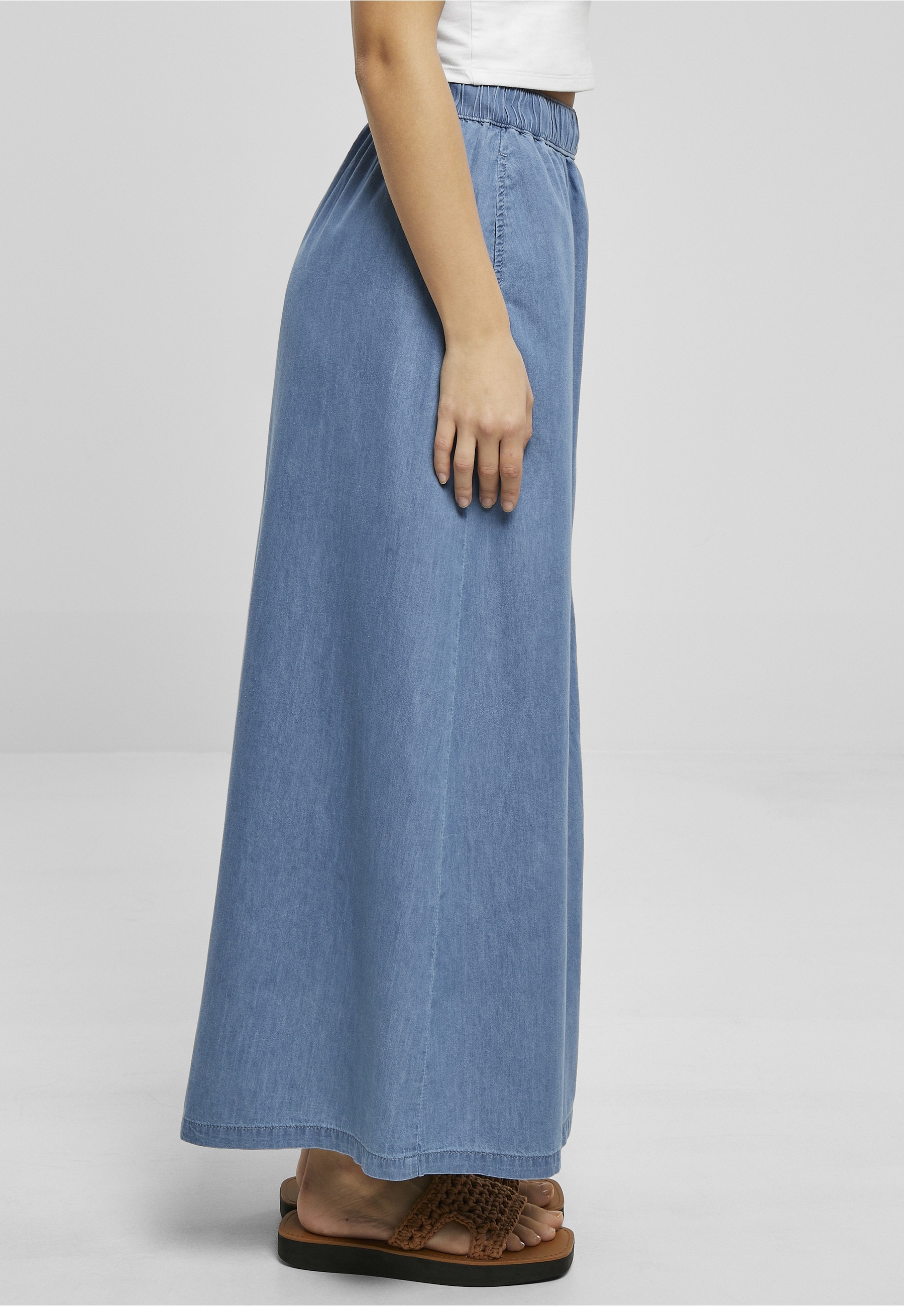 URBAN CLASSICS Sommerrock »Urban Classics Damen Ladies Long Wide Light Denim Skirt« 1 Stk.