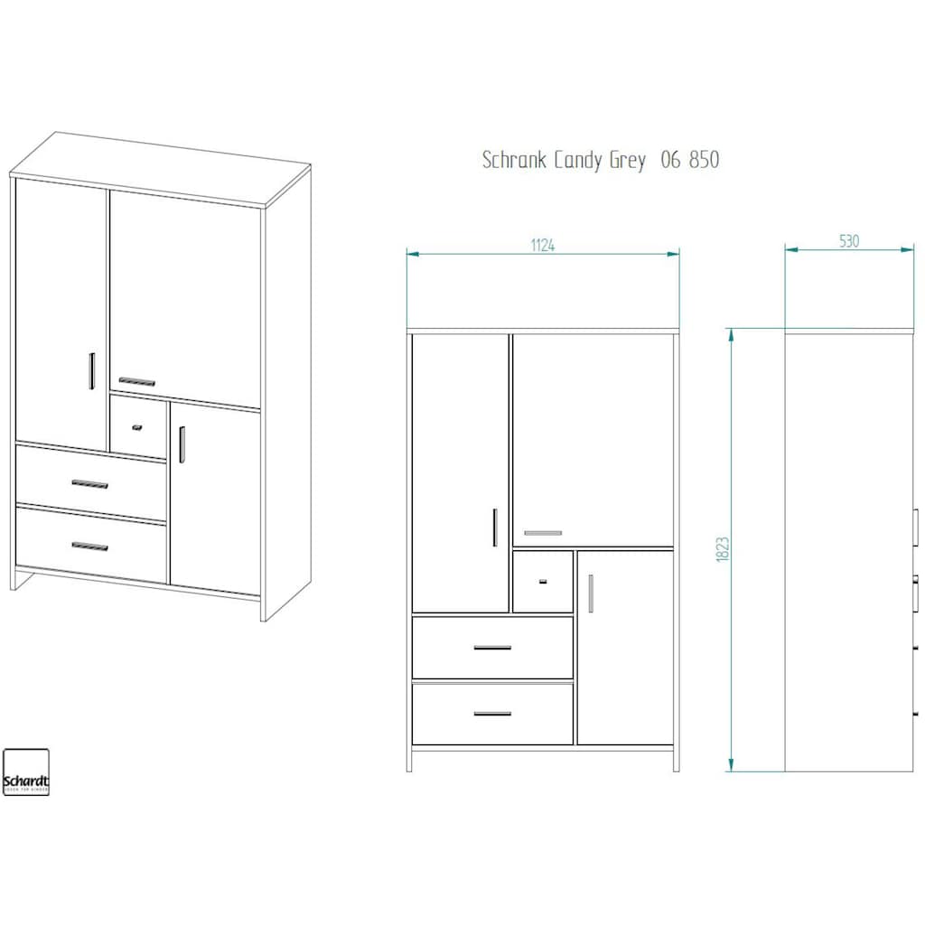 Schardt Kinderkleiderschrank »Candy Grey«, Made in Germany