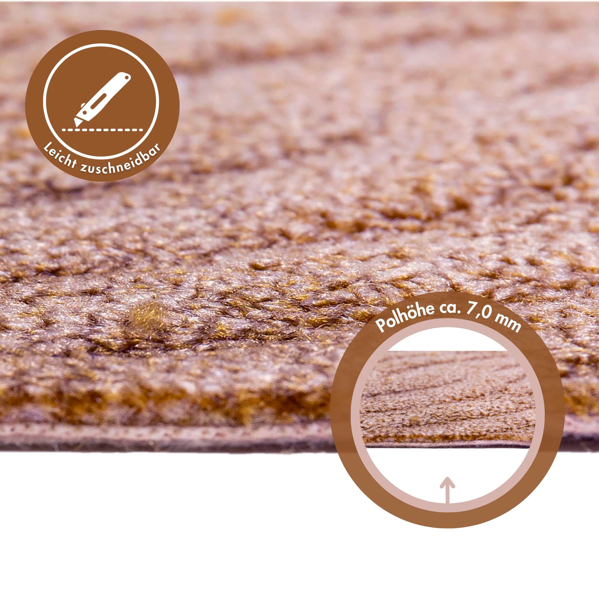 ANDIAMO Amberg Brown Textured Loop Carpet 400x450cm 3