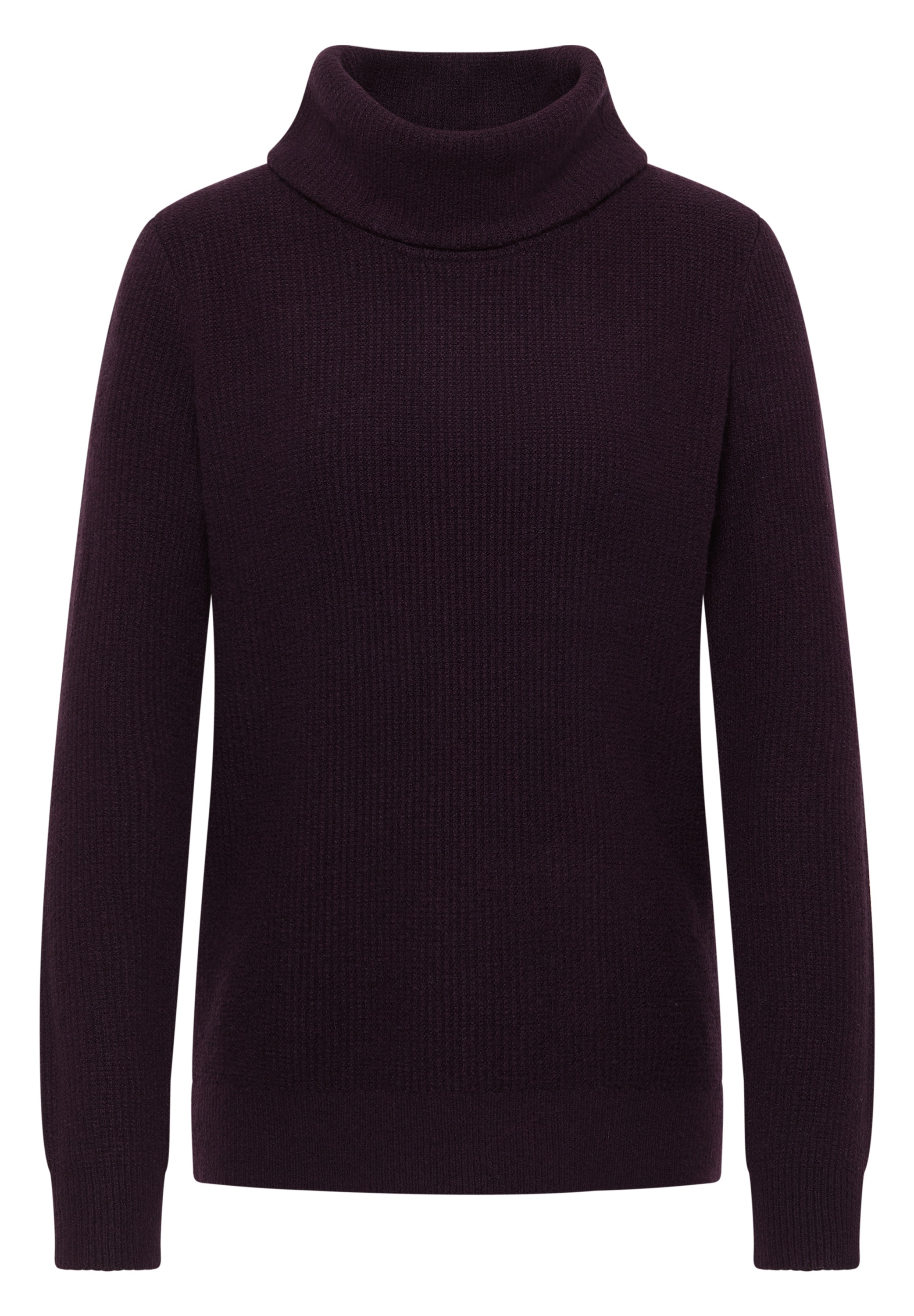 Strickpullover CECIL, Damen, Gr. L (42), eggplant rot, Feinstrick, 44% Nylon, 28% Polyacryl, 24% Baumwolle, 4% Elasthan, unifarben, comfort fit normal, hoch geschlossener Ausschnitt, Rippbündchen, Pullover Strickpullover, mit großem Kragen 3