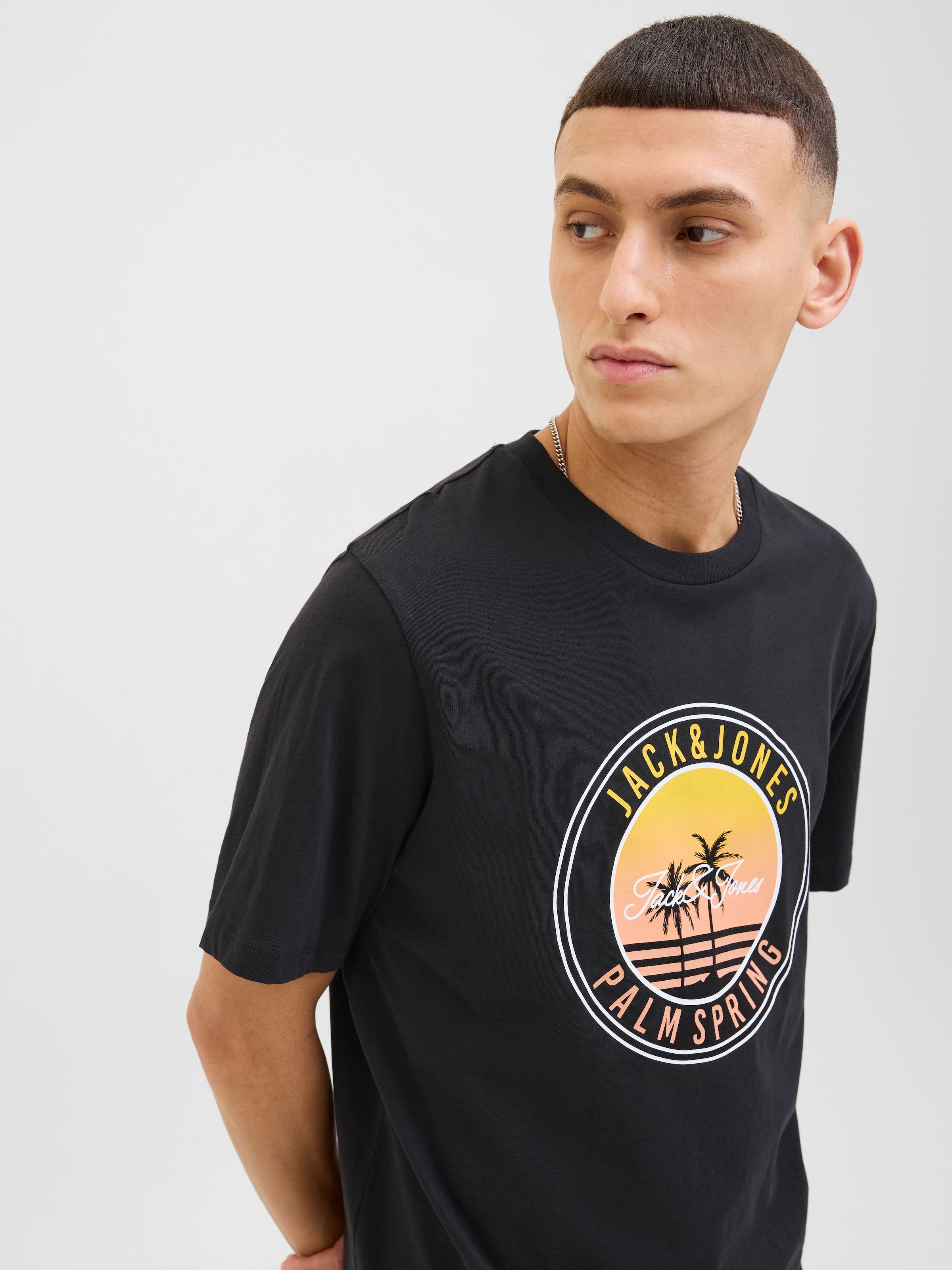 Jack & Jones Rundhalsshirt »JJPALM TEE SS CREW NECK LN«