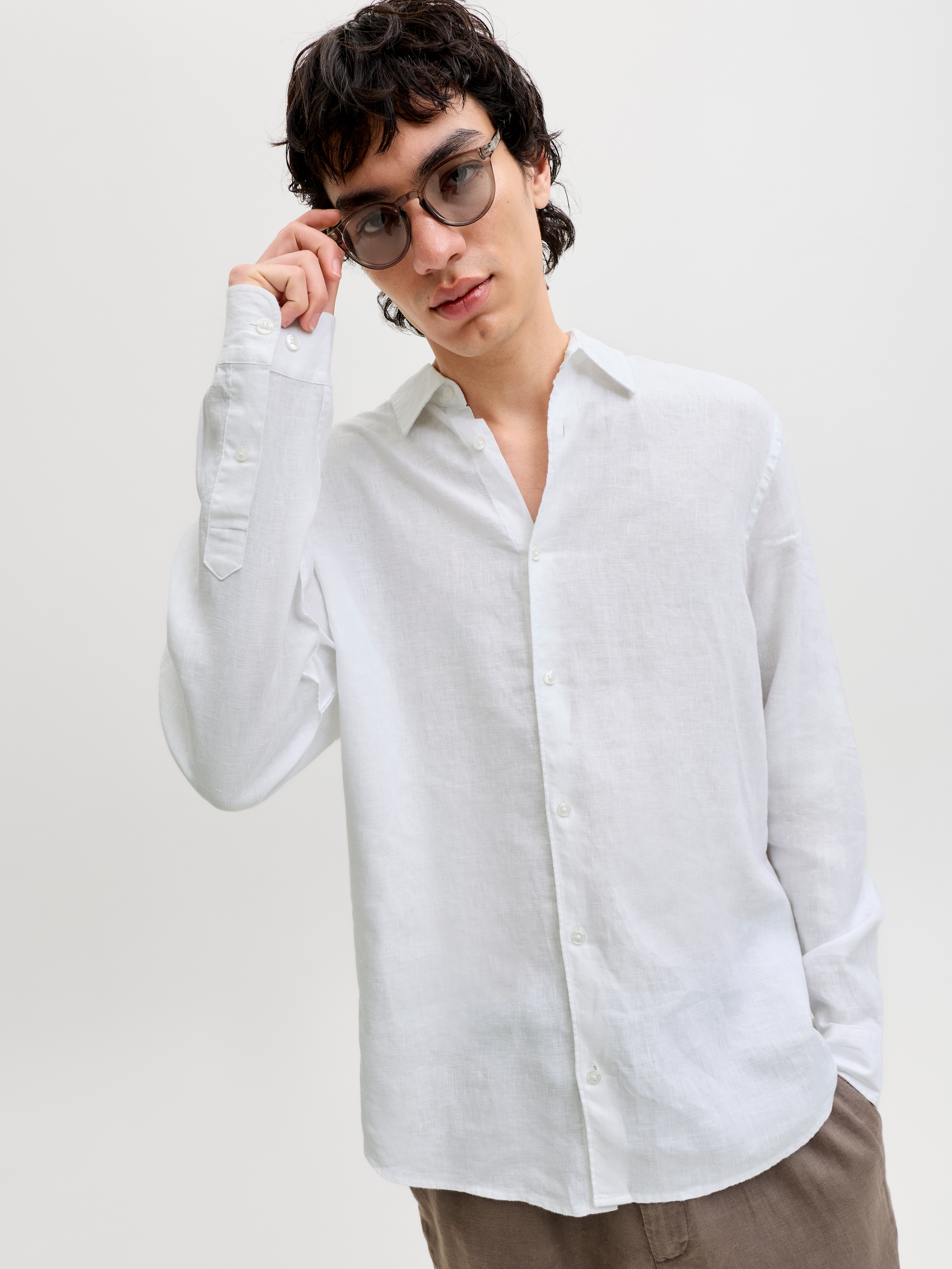 Jack & Jones Langarmhemd »JPRBLALAWRENCE LINEN LS SHIRT SN«