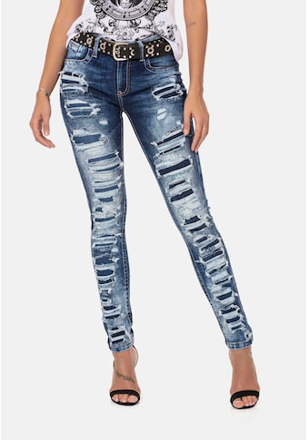 Slim-fit-Jeans, mit coolen Destroyed-Elementen