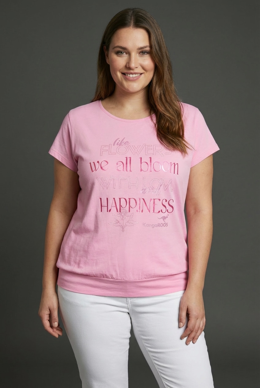 KangaROOS T-Shirt Figurumspielende Passform, breiter Bund am Saum, große Gr günstig online kaufen