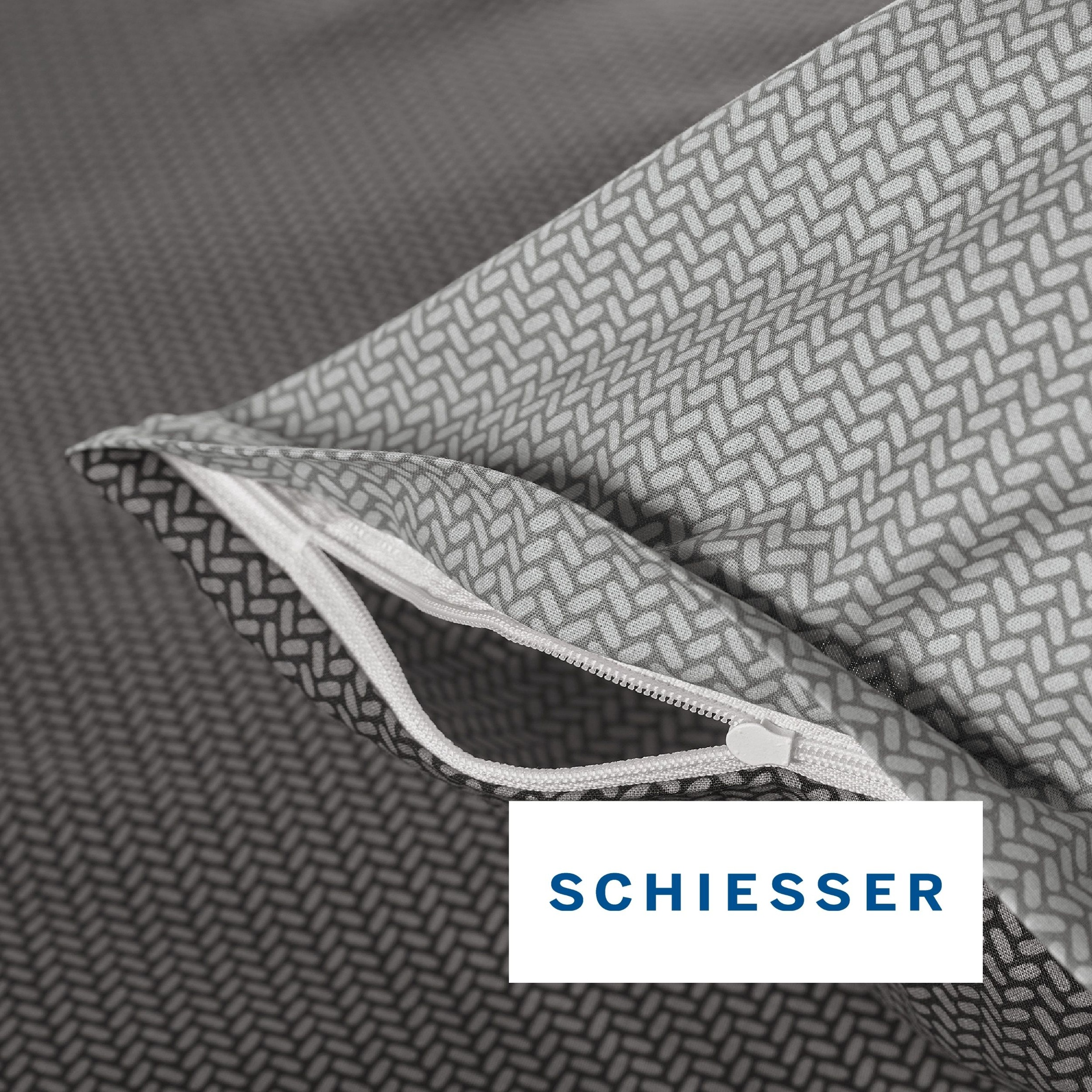 Schiesser Bettwäsche »Silva in einem simplen Minimaldessin in angesagter Strickoptik« 2 Stk. OEKO-TEX® MADE IN GREEN