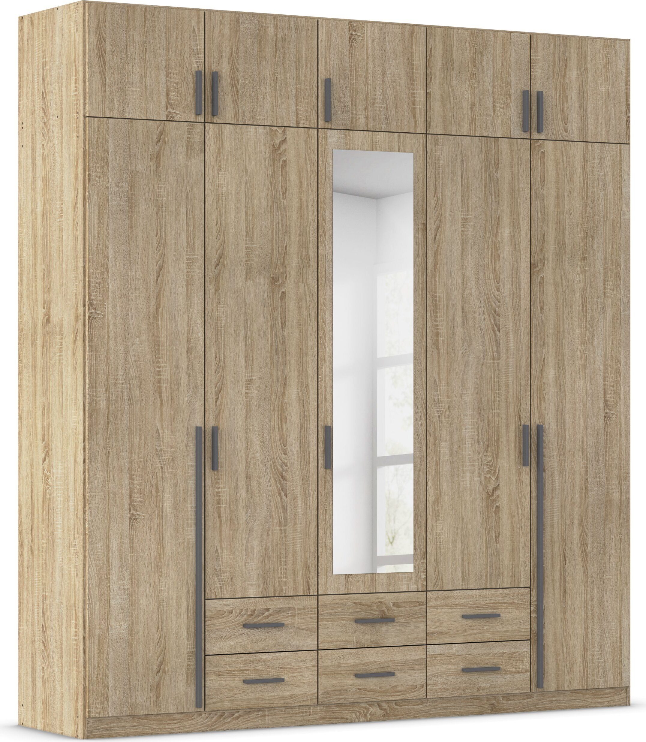 rauch Kleiderschrank "Schrank Garderobe Wäscheschrank GAMMA in 4 Breiten 91-226 cm" 3 verschiedene Ausstattungen BASIC/CLASSIC/PREMIUM (inkl. SOFT-CLOSE), mit Schubladen und Schrankaufsatz sowie Spiegel MADE IN GERMANY