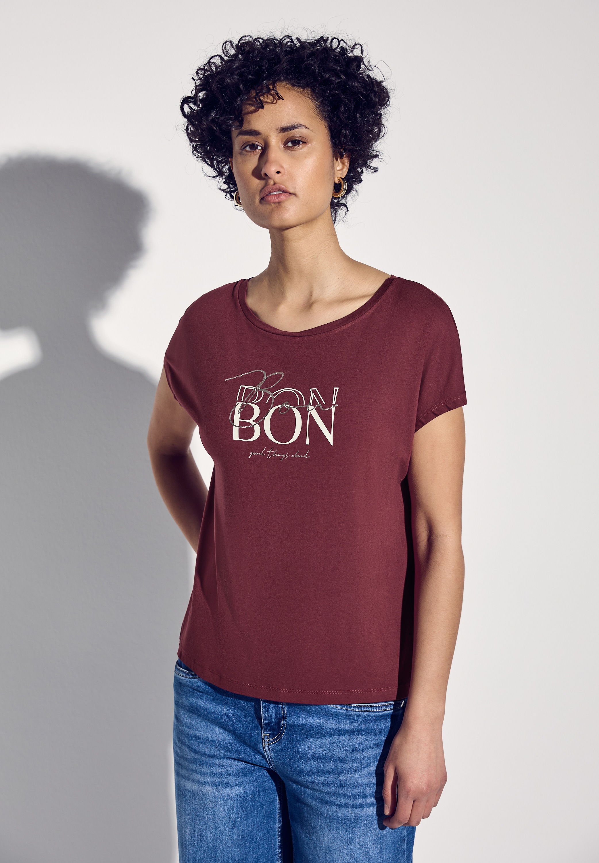 STREET ONE T-Shirt aus softem Materialmix