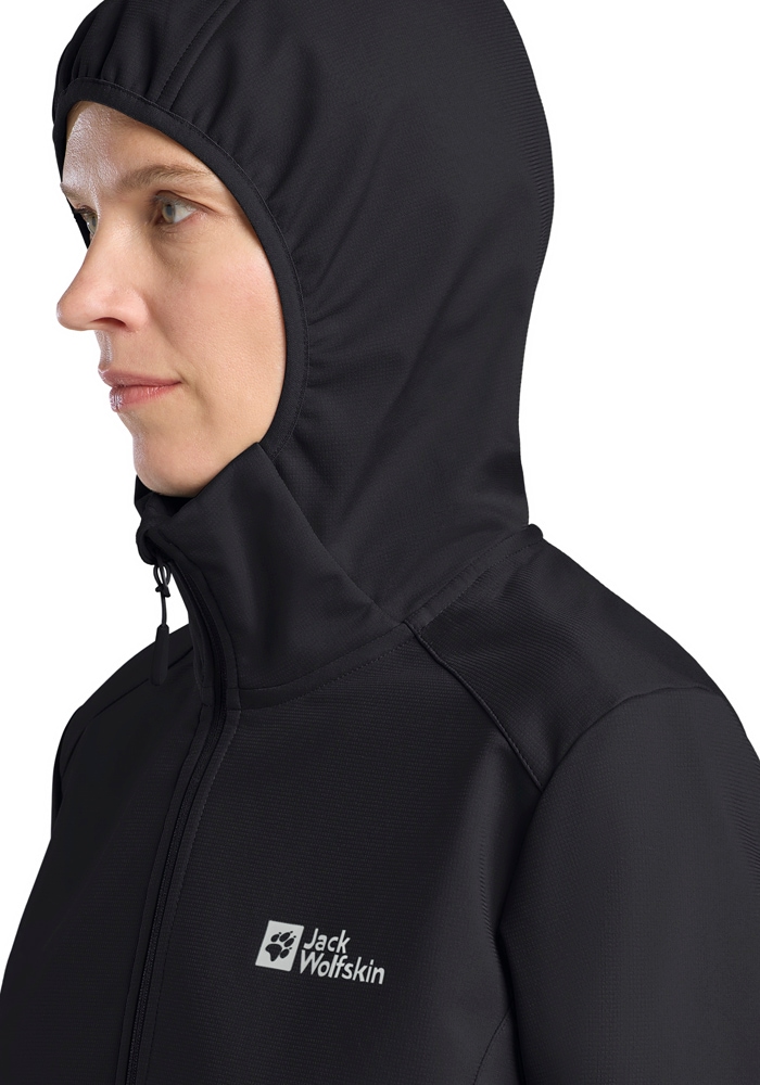 Jack Wolfskin Softshelljacke »BORNBERG HOODY W« für vielseitige Outdoor-Aktivitäten, mit fester Kapuze, atmungsaktiv
