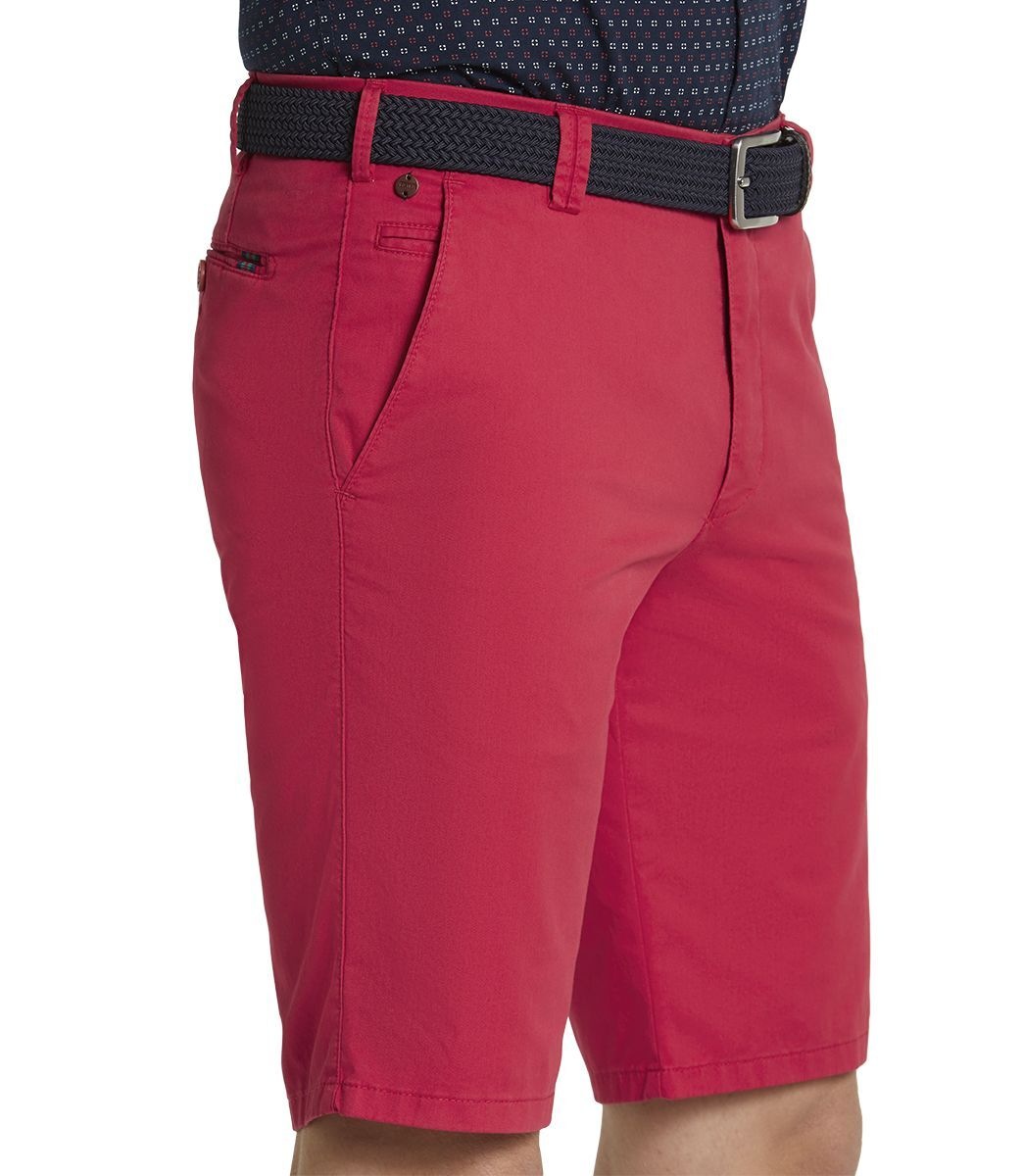 Chinos MEYER "PALMA", Herren, Gr. 25, Normalgrößen, rot, 97% Baumwolle, 3% Elasthan, unifarben, regular fit kniefrei, Hosen, mit französischen Einschubtaschen 3