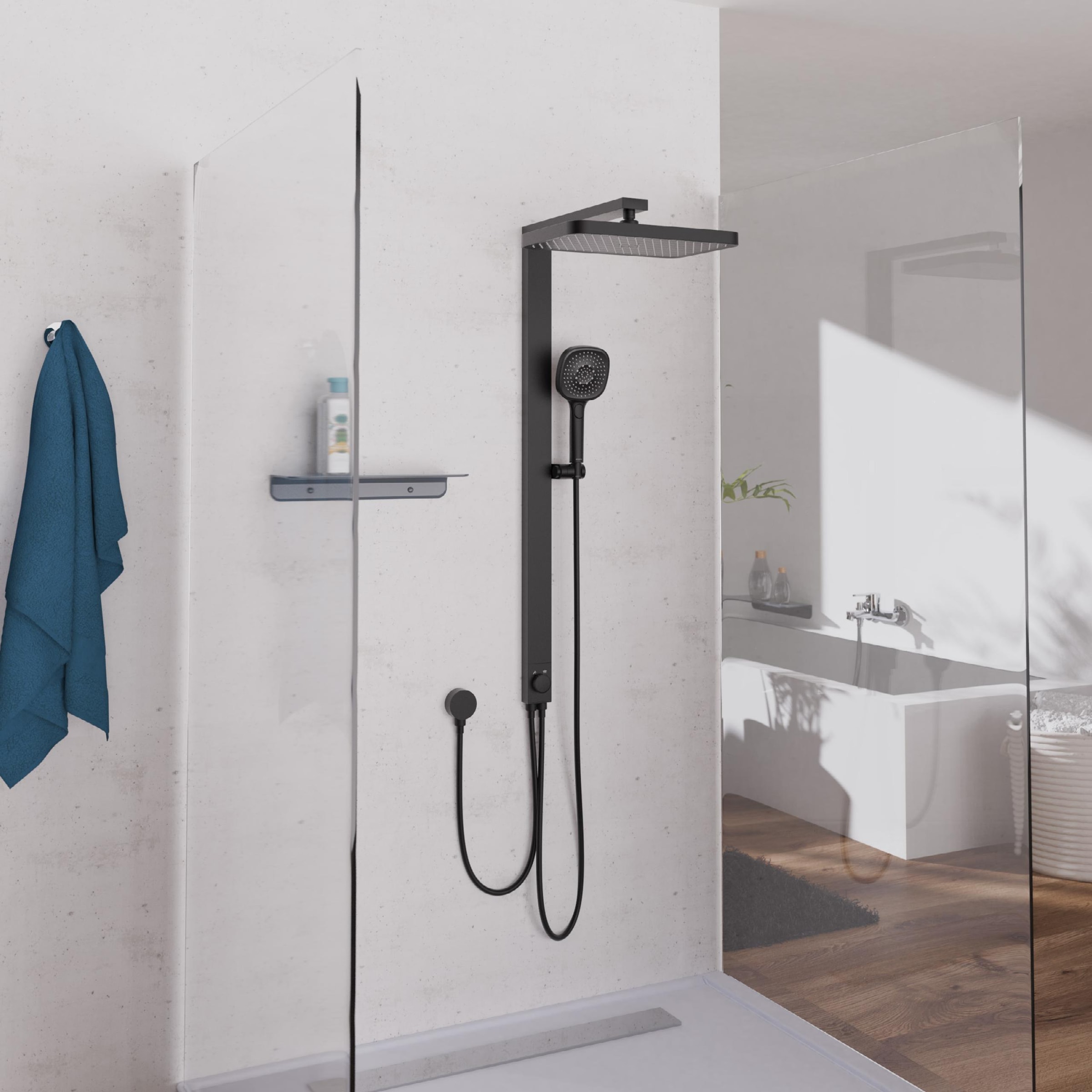 Schütte Brausegarnitur »LA PALMA«, (Komplett-Set), Regendusche, mit Antikalk-Beschichtung, wassersparend