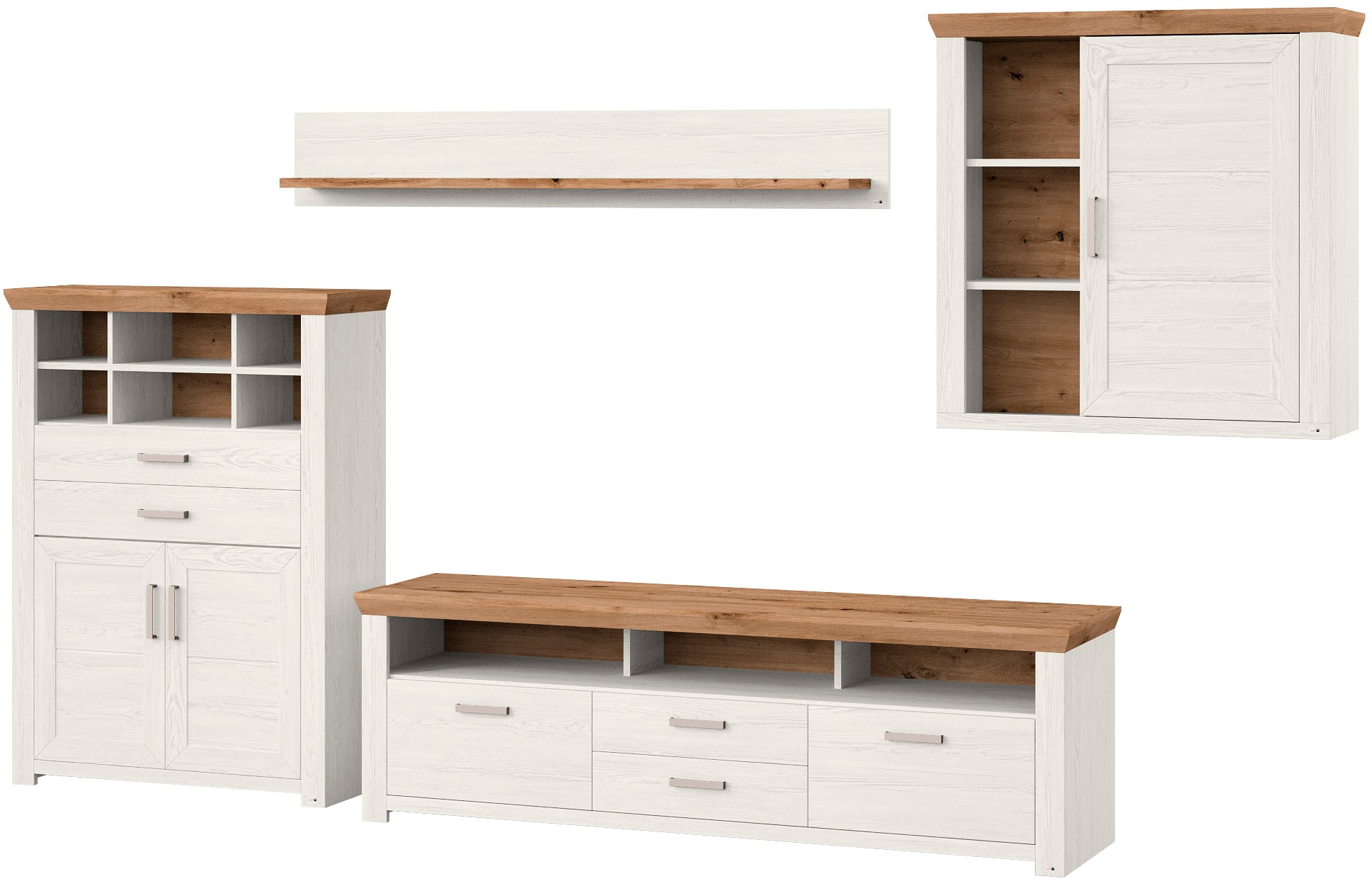 set one by Musterring Wohnwand "York", (Set, 4 St.), Kombination 01, in 3 F günstig online kaufen