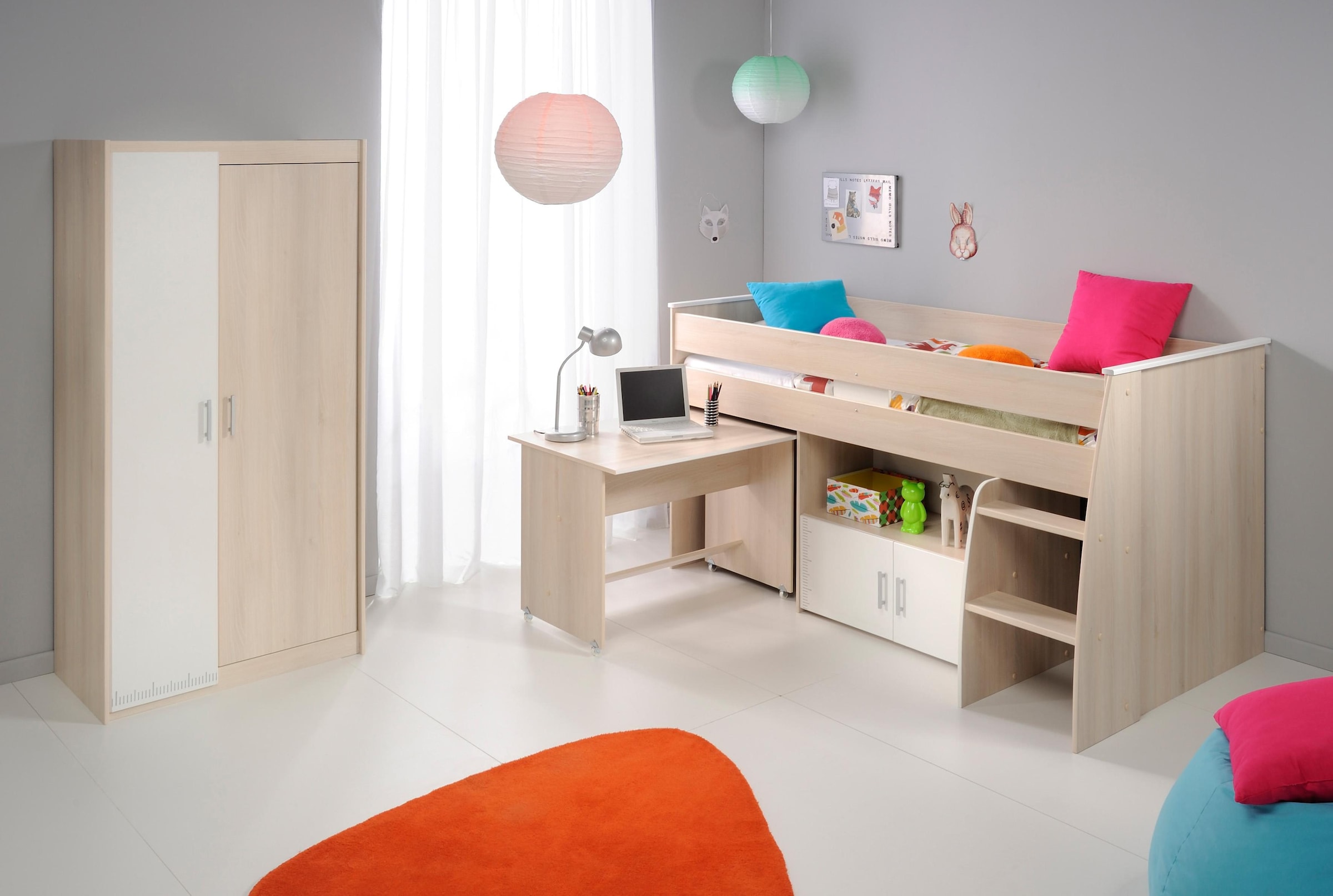 Parisot Jugendzimmer-Set "Charly" Set, Kleiderschrank und ein halbhohes Bet günstig online kaufen