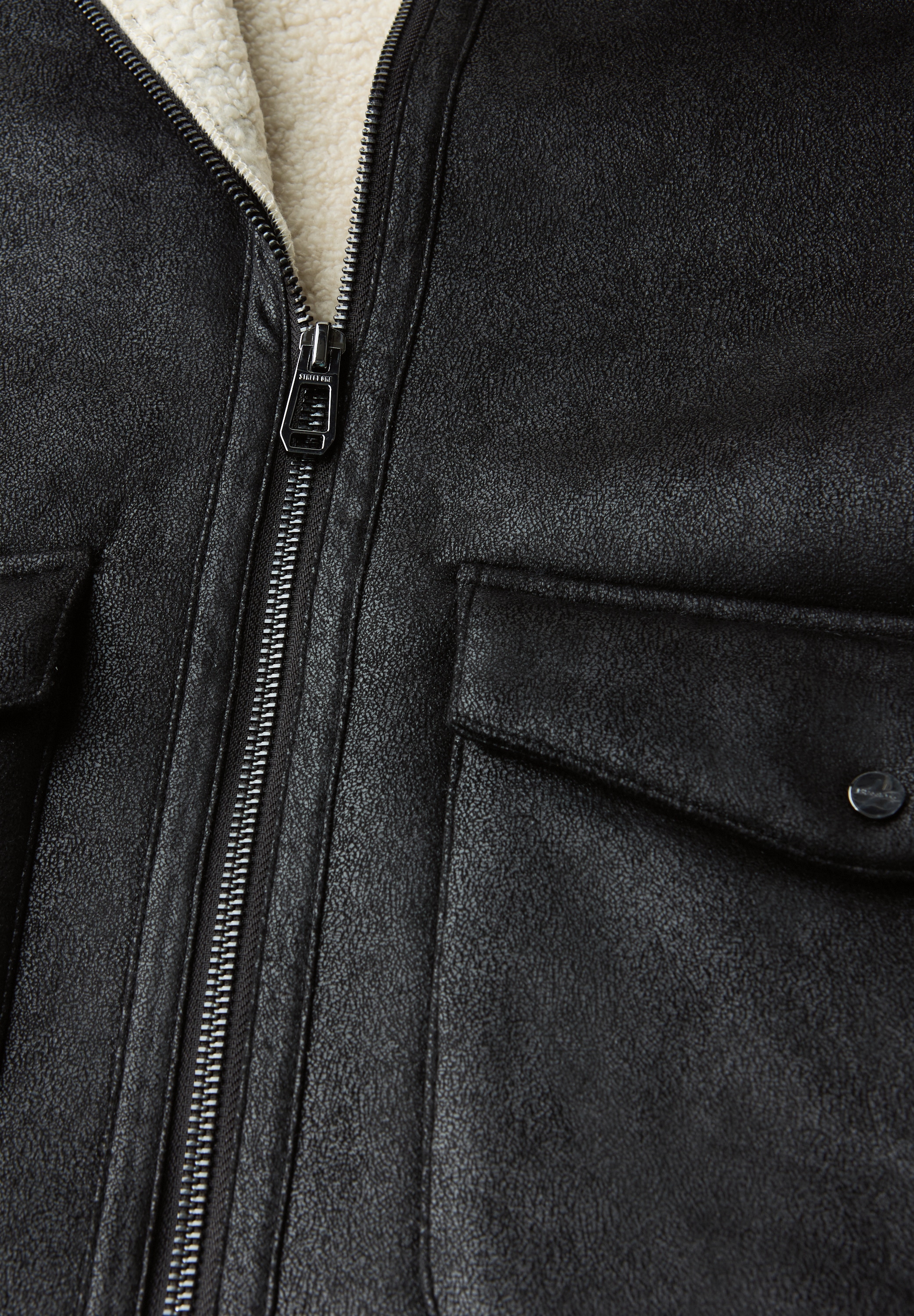 STREET ONE STUDIO Lederimitatjacke, ohne Kapuze, aus Lederimitat