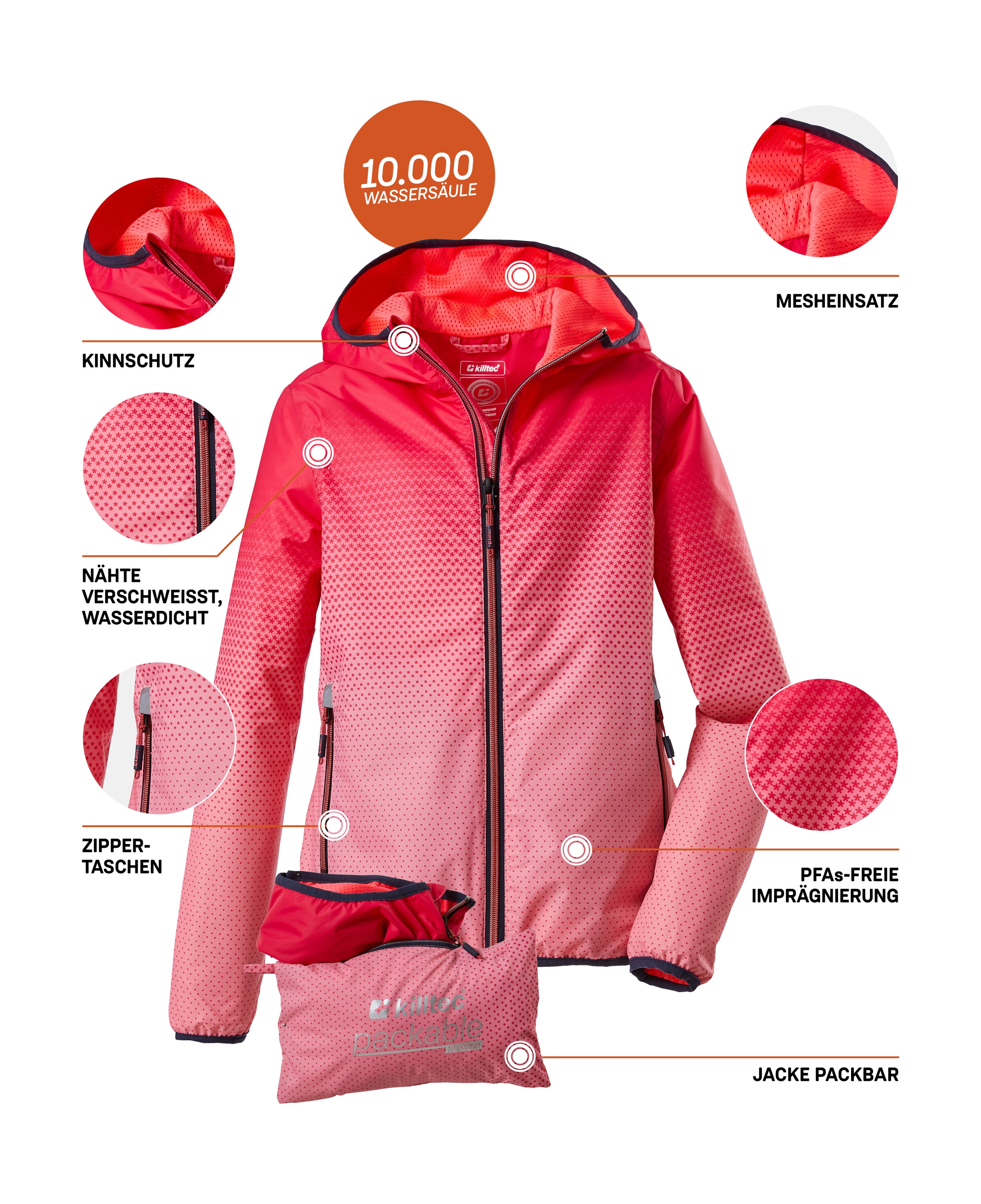 Killtec Outdoorjacke »Lyse GRLS JCKT A«, Leichte, wasserdichte Mädchenjacke von killtec, nachhaltig imprägniert