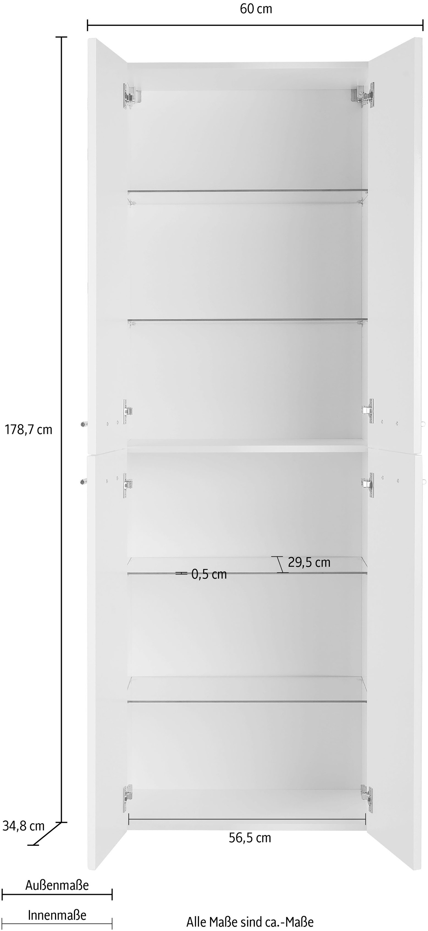 MARLIN Hochschrank »3040«, Breite 60 cm