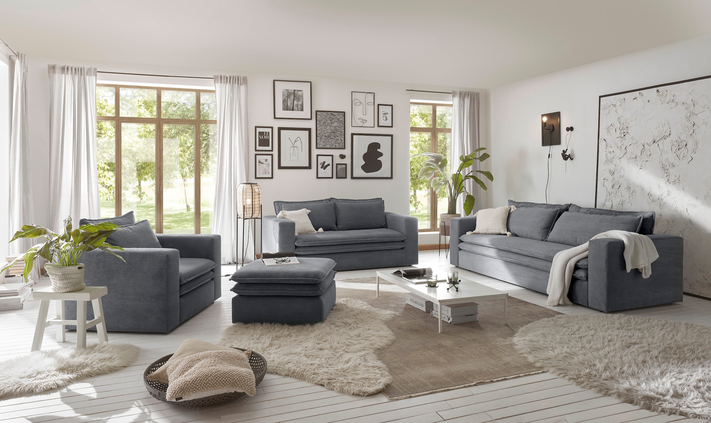 Home affaire Hocker »PIAGGE« Hochwertiger Cord, passend zum Loveseat PIAGGE